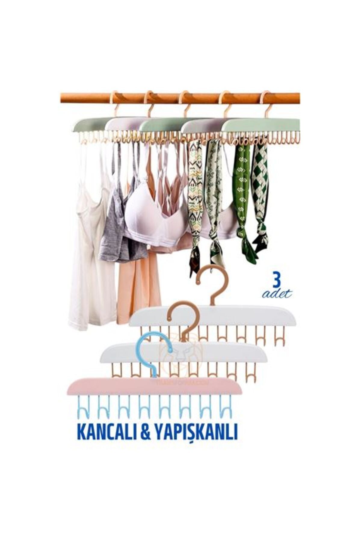 Havenmart ModaCar 3 LÜ Sütyen Askısı Dolap İçi Şal Kravat Kemer Çanta Askısı