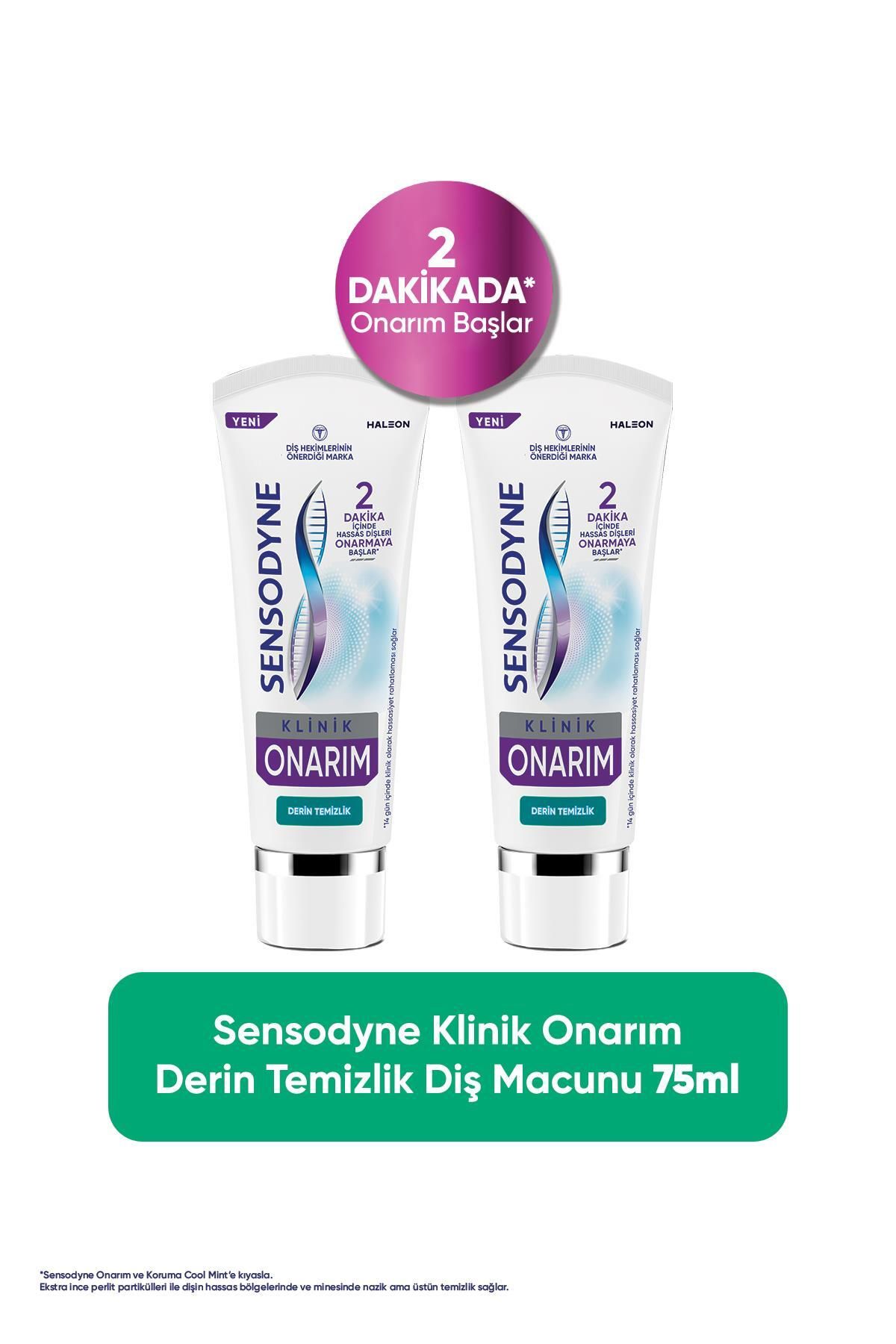 Sensodyne Klinik Onarım Derin Temizlik Diş Macunu 75ml x 2 Adet