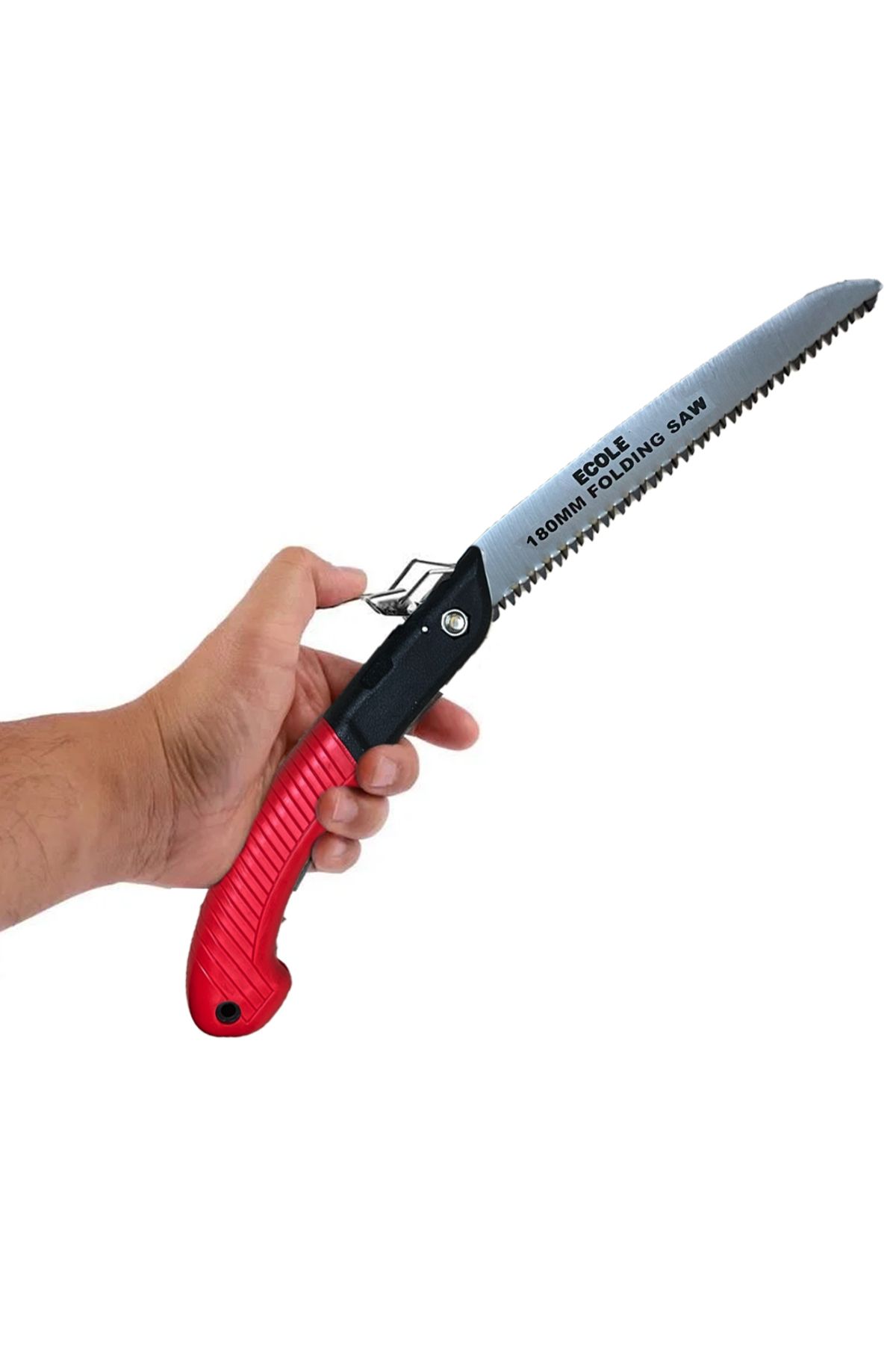 Keneth Tools Katlanır 180MM Testere - Kilitlenebilir Bıçak - Özel Kırmızı Ren (Bahçe, iş Kamp)