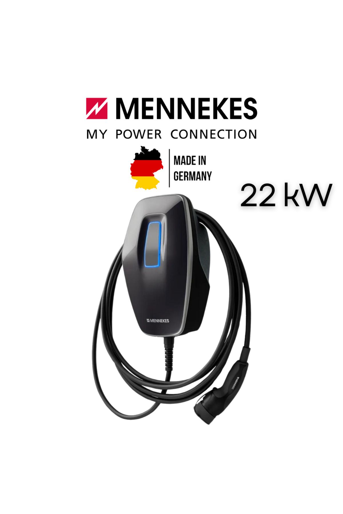 MENNEKES 4you 110 22 C2 Wallbox - 22KW - 7,5 mt Kablolu - Tip2 Soketli- Araç Şarj Istasyonu