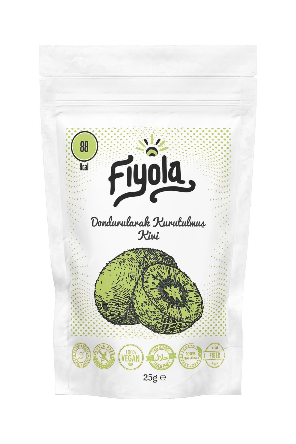 Fiyola Dondurularak Kurutulmuş Kivi - Çıtır Meyve Cipsi - Freeze Dried Kivi - Kuru Çıtır Kivi - (25 GR)