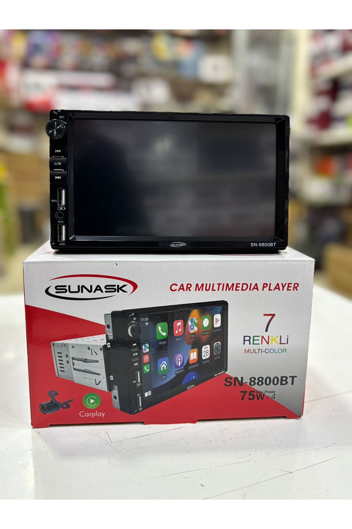 SUNASK-Sn-8800 7inc Carplay - حافظة رفيعة قابلة للتعديل، شاشة مزدوجة Tofaş Şahin Doğan متوافقة مع الكاميرا 4x55 5