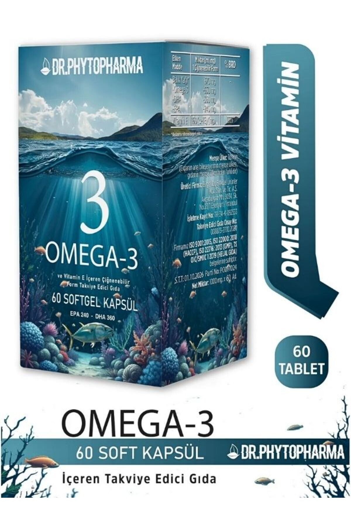 aleyna baharat Dr Phytopharma Omega-3 Epa Dha ve Vitamin E İçeren 60LI SOFTGEL KAPSÜL