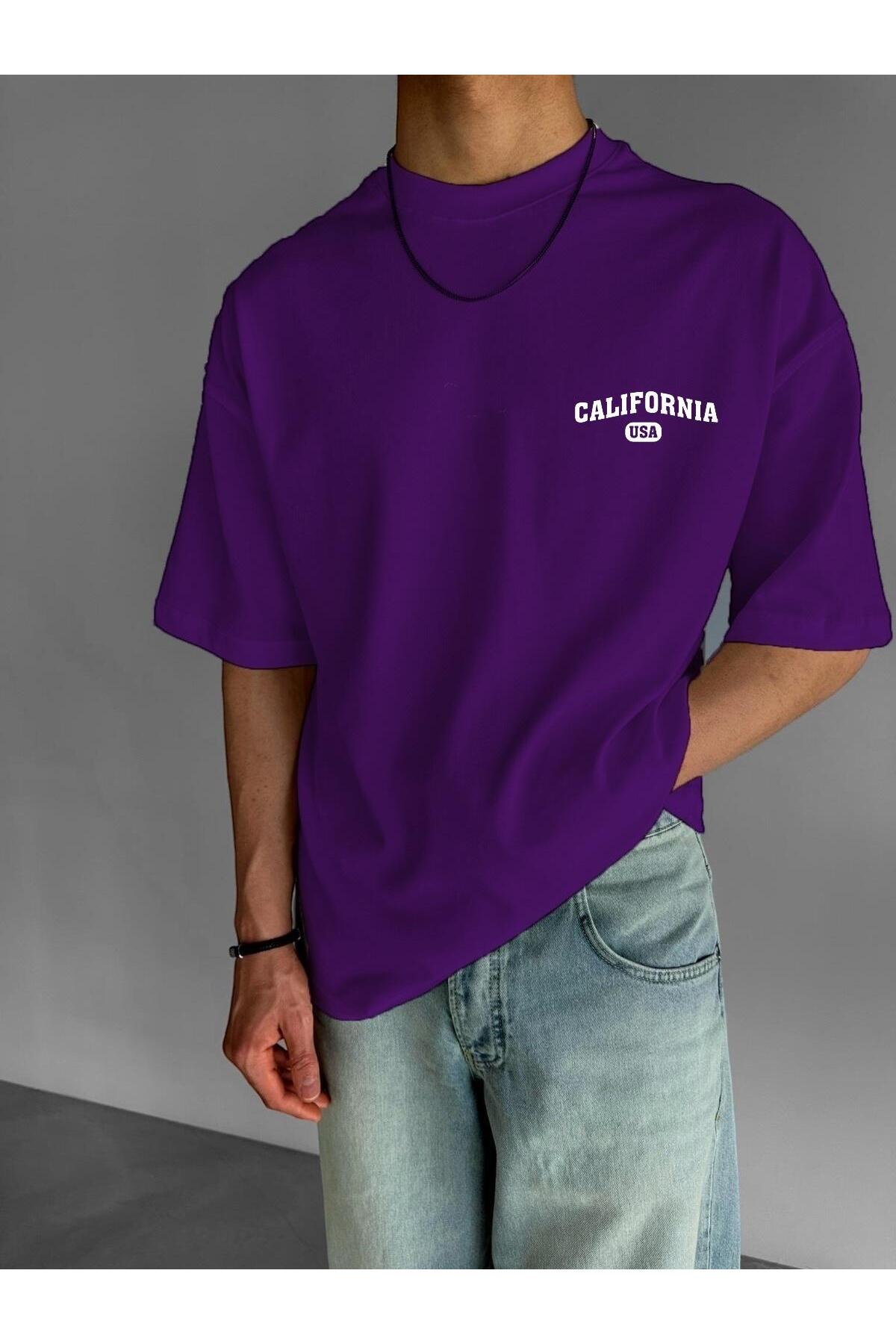 Calıfornıa Usa Printed Oversize T-Shirt