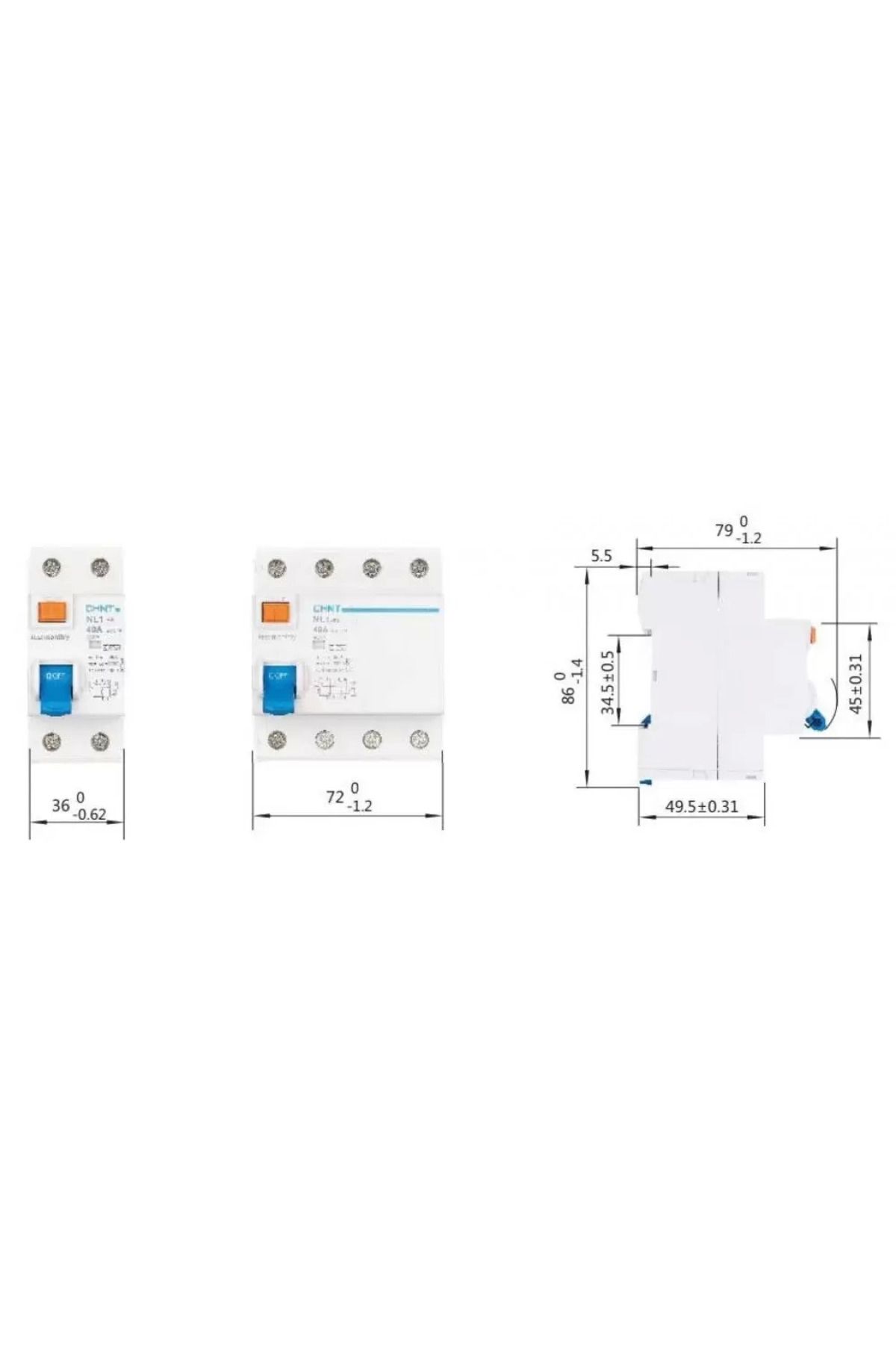 CHİNT ELECTRİC-Chint Nl1 Series - Ac Type 4X63A, Leakage Current Relay 6Ka 300Ma, Double Bus Bar 2