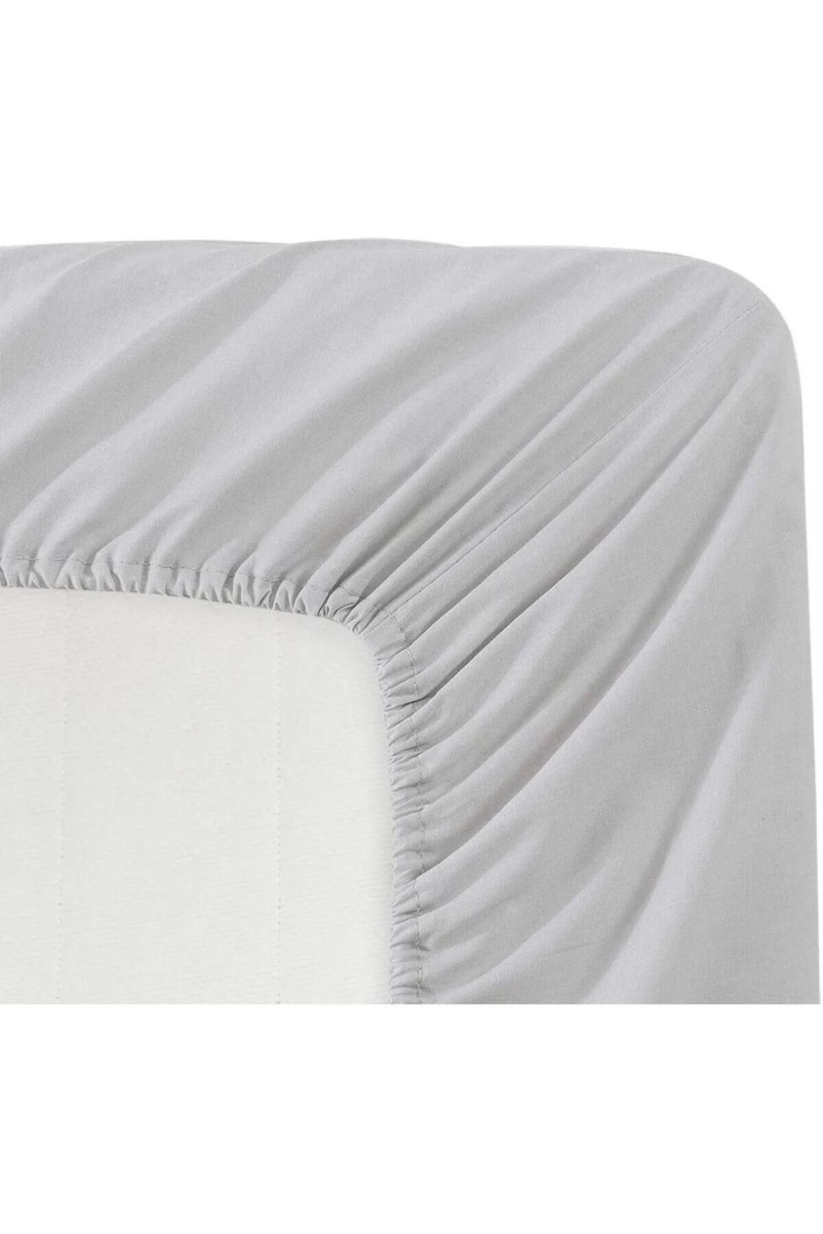 GERCELLA-100% Cotton 150X240 cm Gray Single Flat Sheet 3