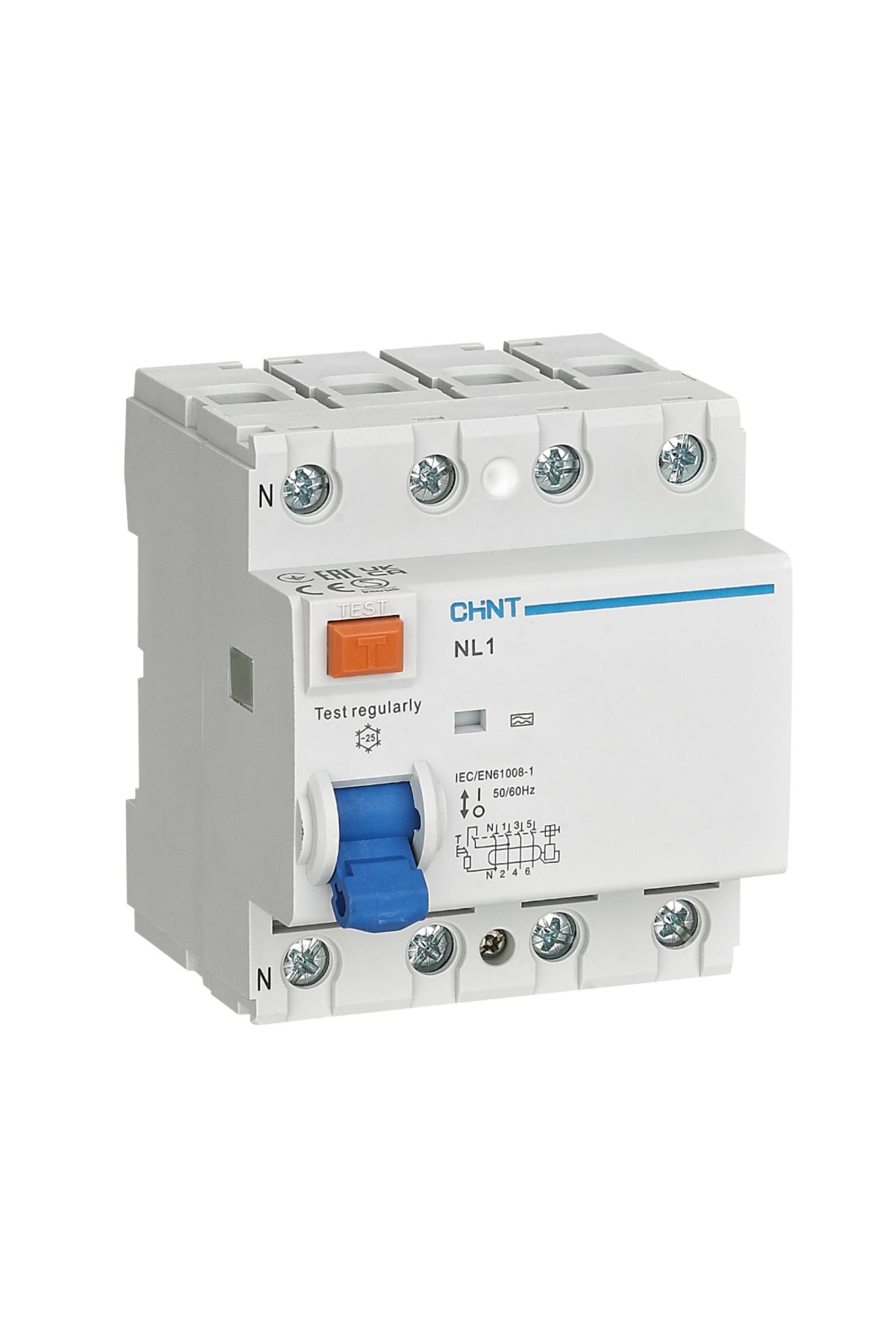 CHİNT ELECTRİC-Chint Nl1 Series - Ac Type 4X63A, Leakage Current Relay 6Ka 300Ma, Double Bus Bar 3