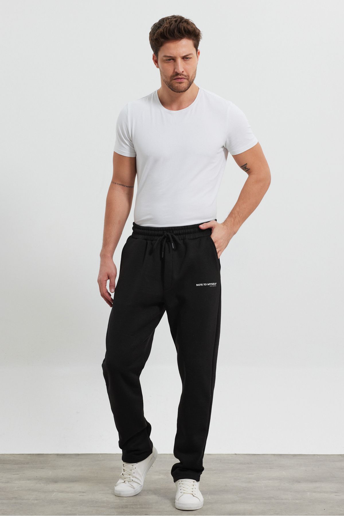 THE RULE-Pantaloni de sport largi pentru bărbați, iarnă, cu 3 fire, înălțați, cu imprimeu, cu picioare drepte, Rf0498 6