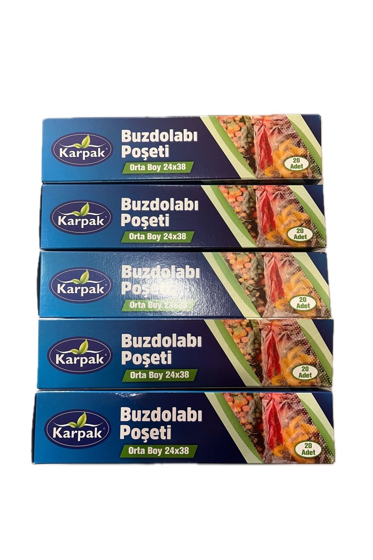 Karpak Orta Boy Buzdolabı Poşeti 24X35 5’li (5X20 100 poşet)