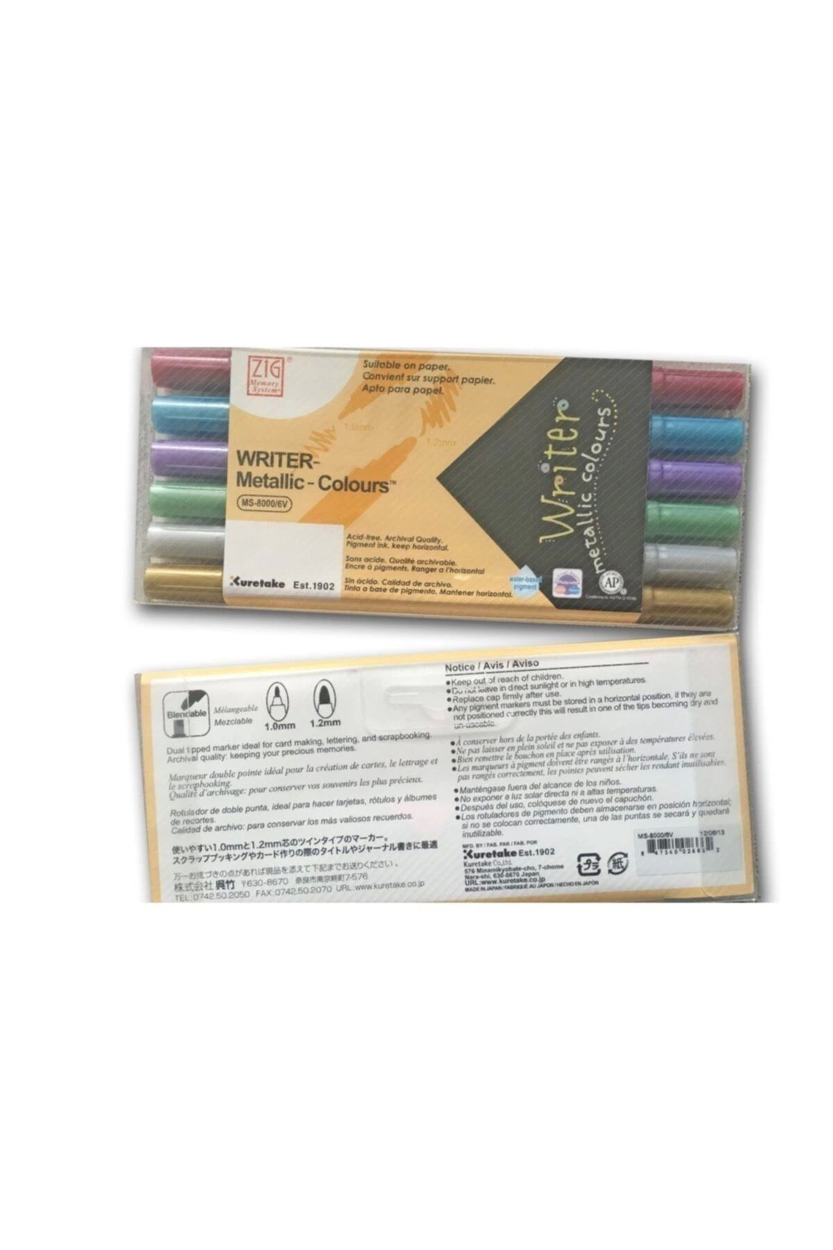 Zig-Metallic Colored Invitation Pen - Set of 6 Ms-8000/6V 1