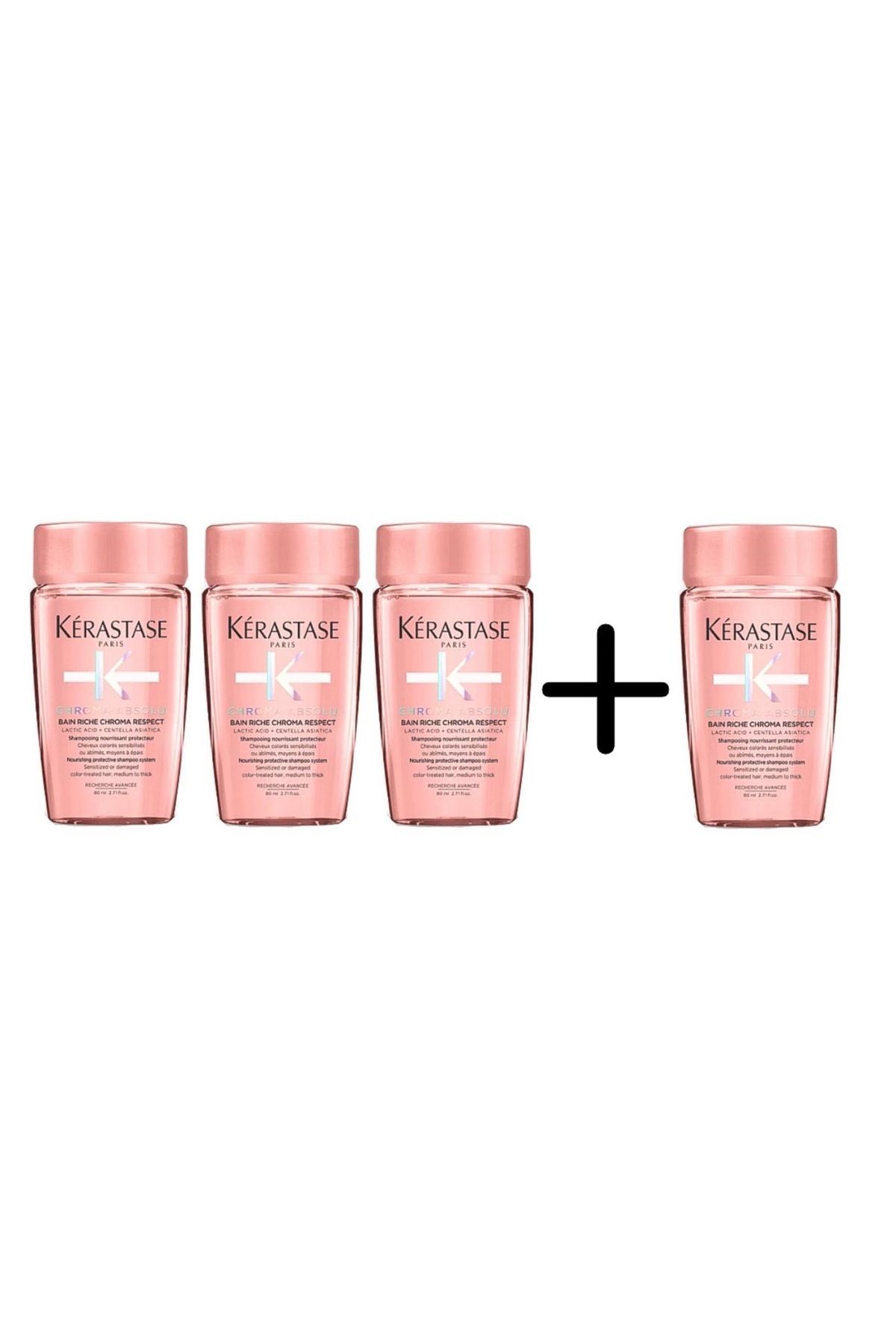 Kerastase-Chroma Absolu Bain Riche Chroma Respect - Shampoo for Dyed Hair Travel Size 80ml*4=320 ml 1