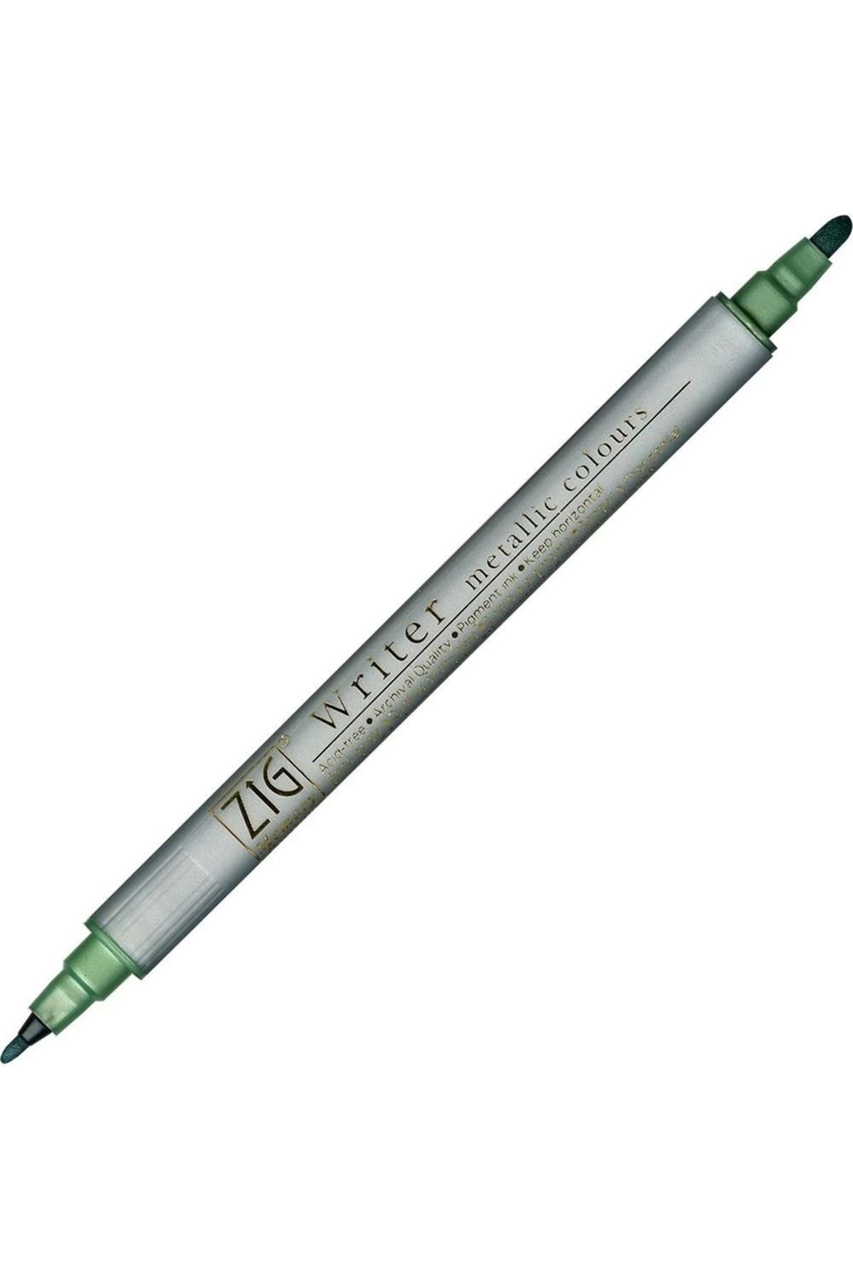 Zig-Metallic Ms-8000 121 Green Double Sided Invitation Pen 1