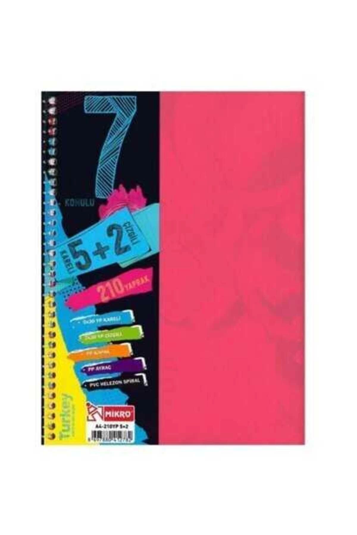 Mikro-A4 210 Sheets 5 School Notebook with 2 Bookmarks 2
