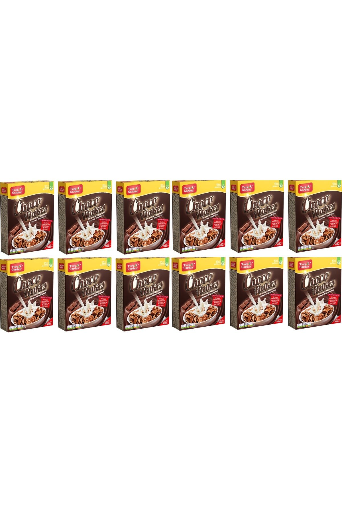 TURK GARDEN ChocoFlakes Kakaolu Mısır Gevreği 500gr 12 kutu.