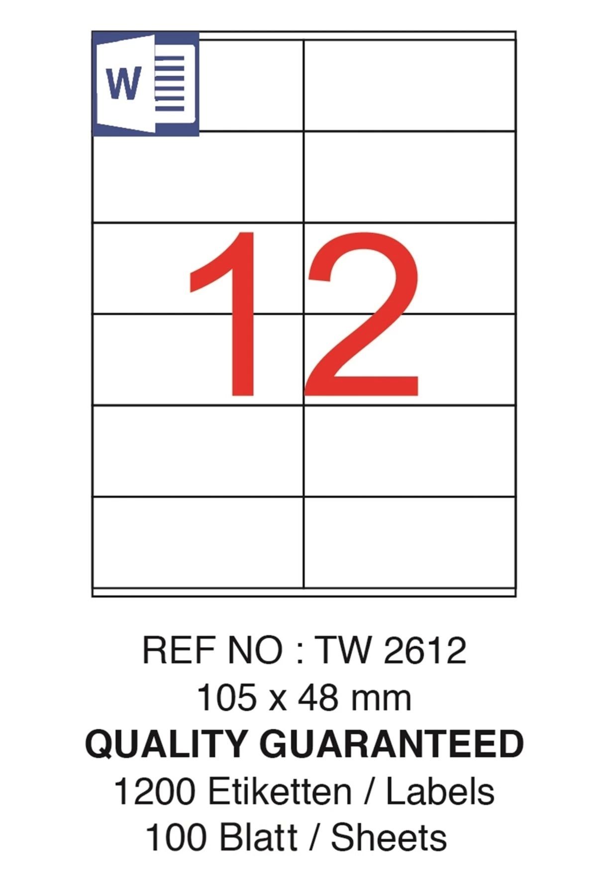 Tanex-TW-2612 Laser Label - 105x48mm, 1 Pack 2