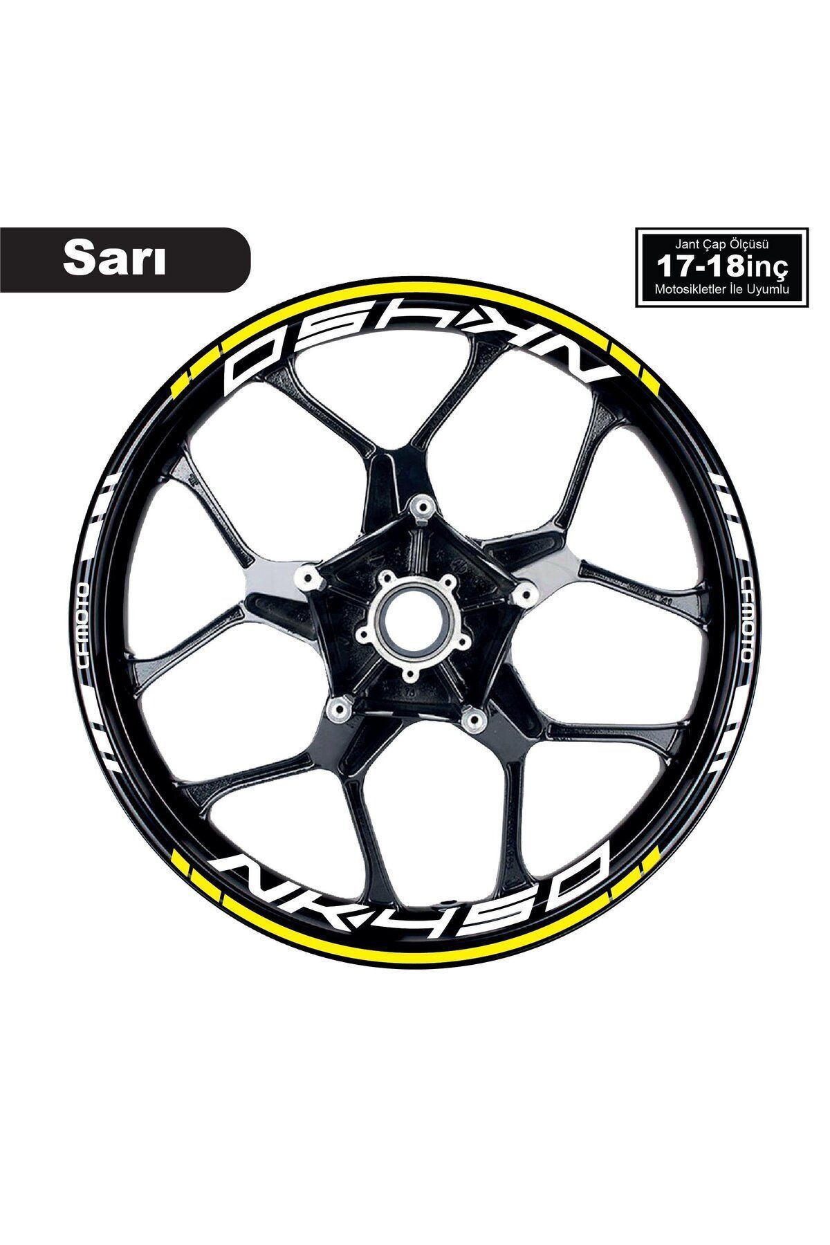 MLH STORE Sarı CFMOTO 450NK Motosiklet Jant Sticker Etiket Modeli İç & Dış Takım