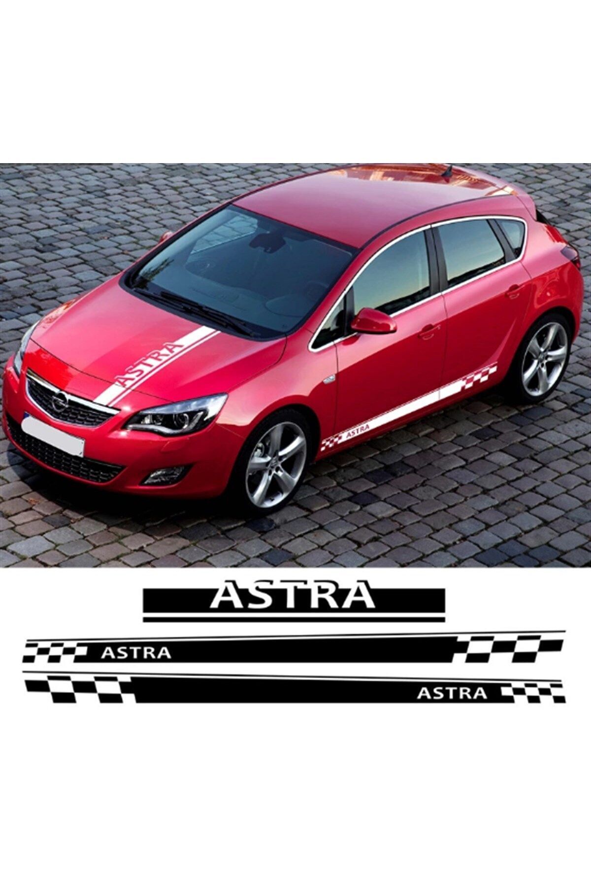 Kendorf Opel Astra Yan Kapı ve Ön Kaput Sticker Etiket Modeli