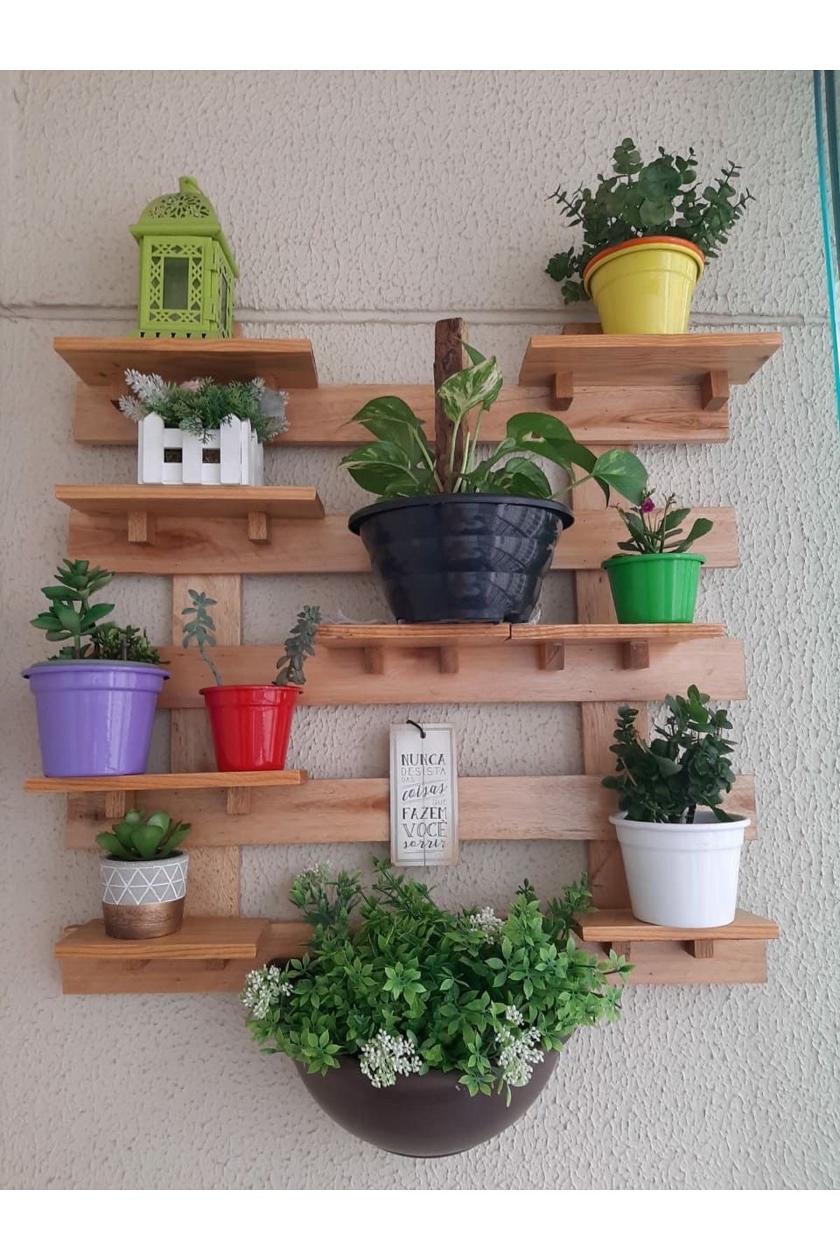 Bidolushop Saksılık Çiçeklik Duvar Tipi Raf 60*50*8 Cm Dekoratif