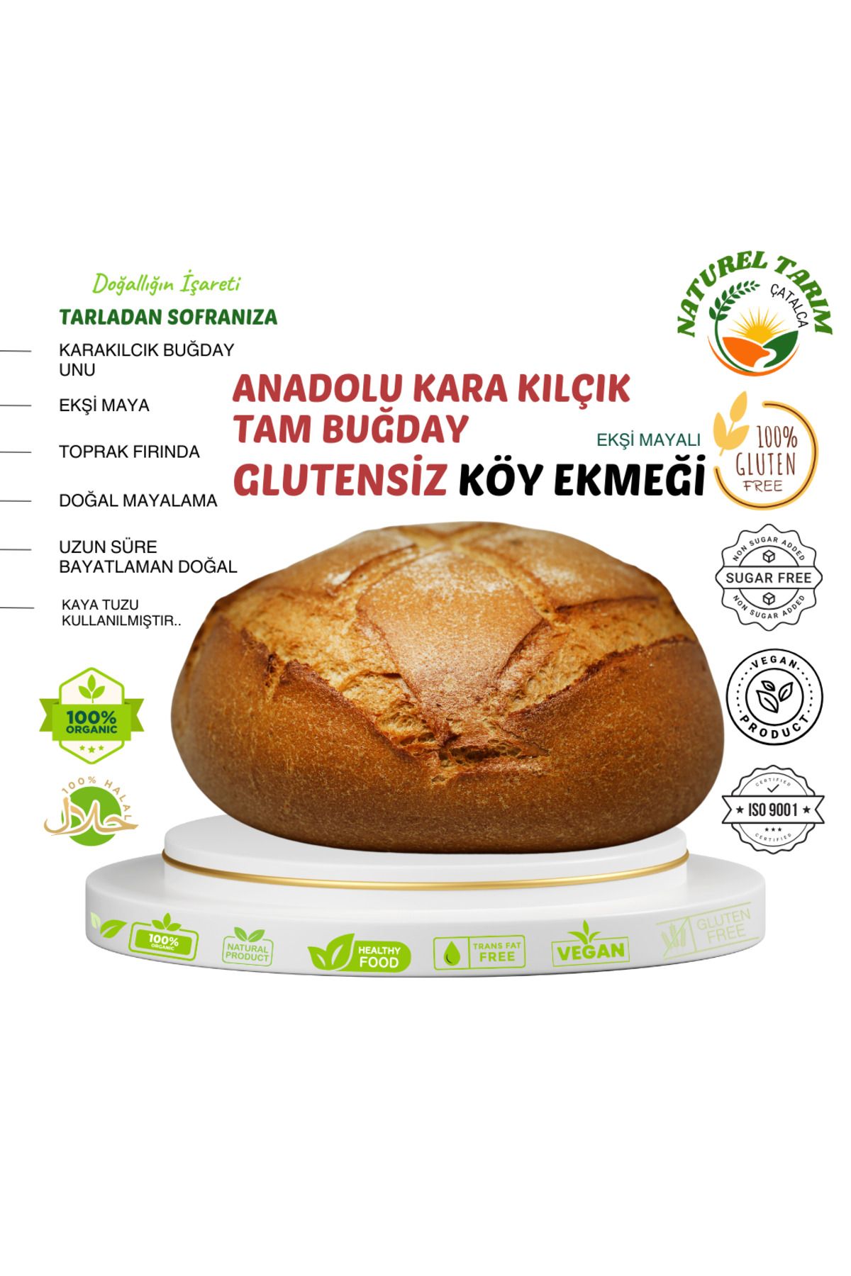 NATUREL GLUTENSİZ KÖY EKMEĞİ 1 KG