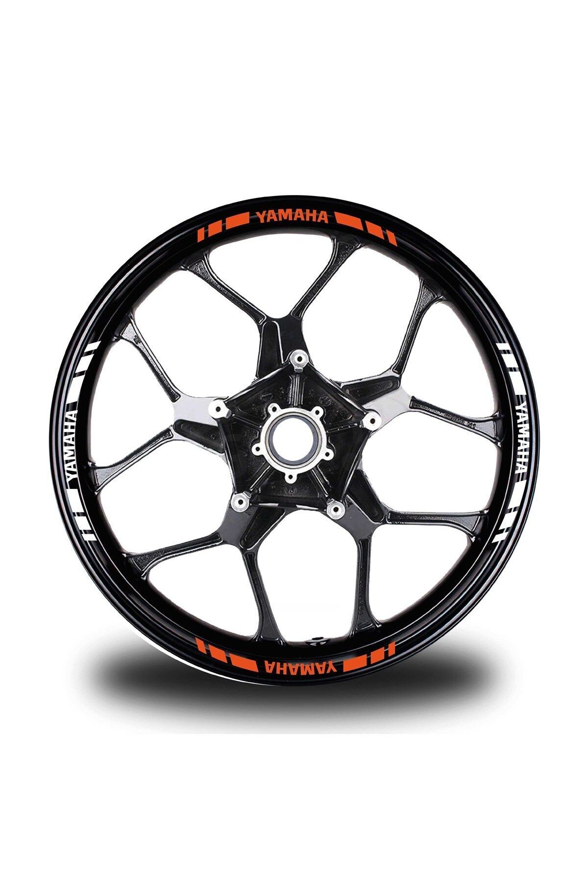 Hulyomer Hub Yamaha Yazılı Kısa Dış Şerit 16'lı Çift Renk Jant Sticker Modeli