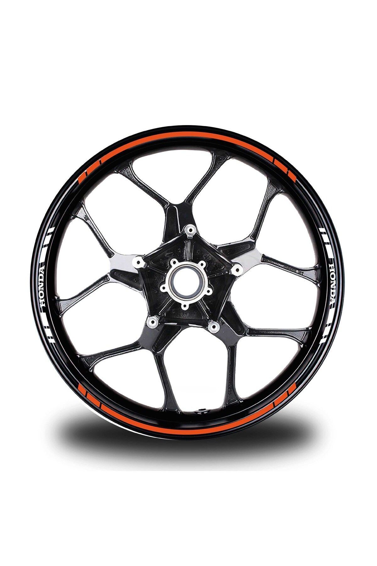 MLH STORE Yazısız Uzun Honda Yazılı Kısa Kesikli 16 Lı Çift Renk Jant Sticker Etiket