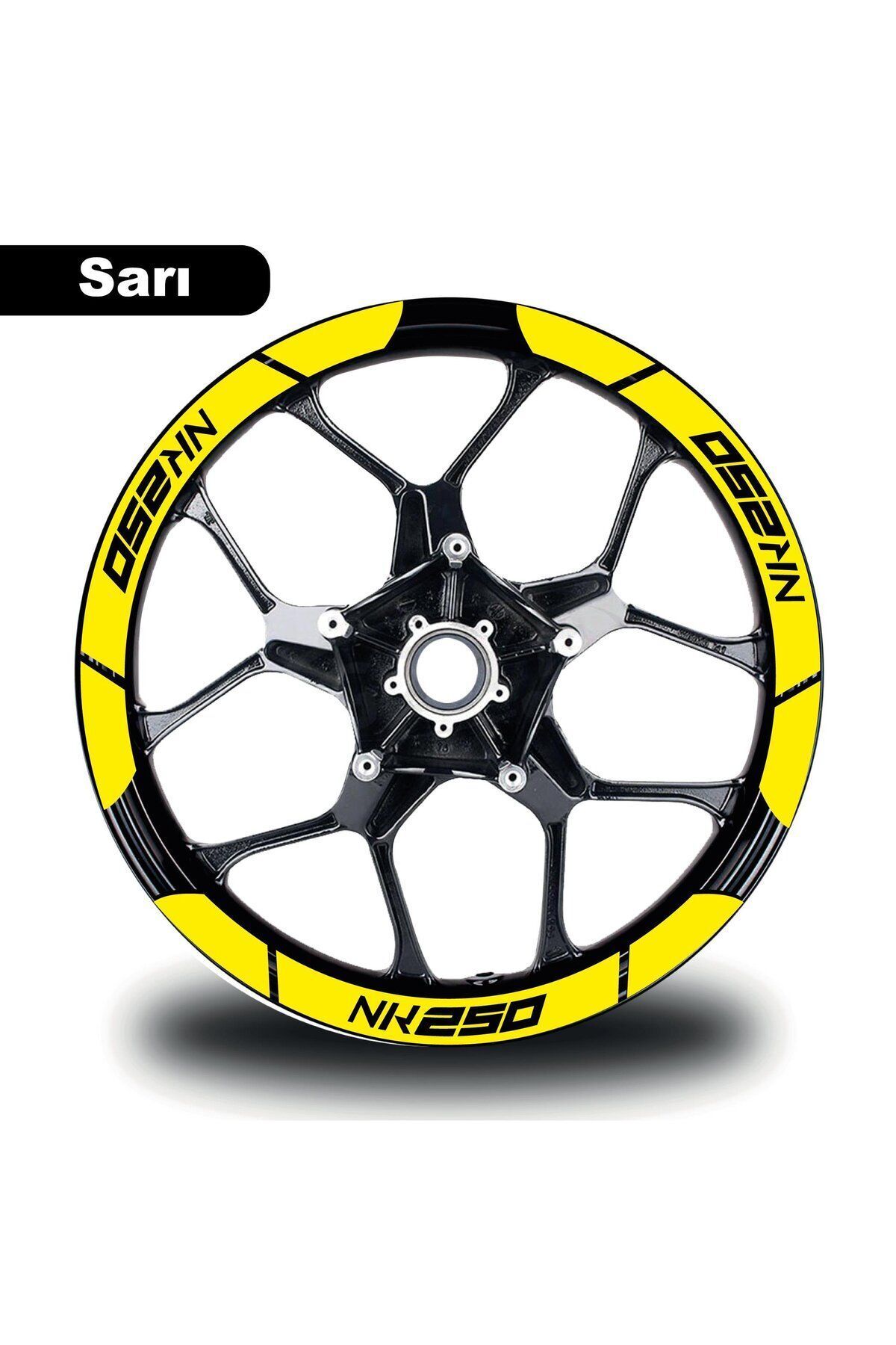 Kendorf Sarı CF MOTO 250 SR Geniş Jant Sticker Etiket Modeli