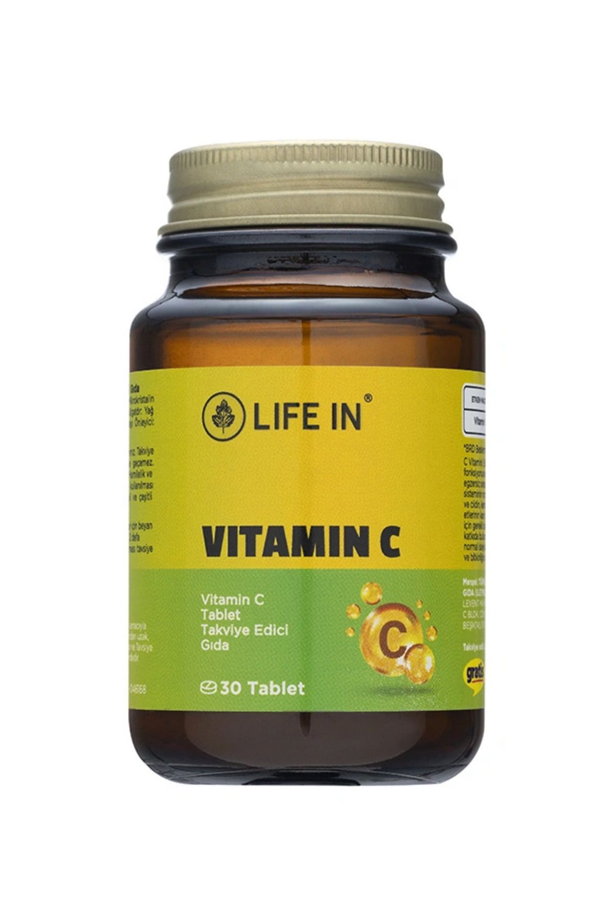 Life In C Vitamini İçeren Takviye Edici Gıda 30 Tablet, vitamin c