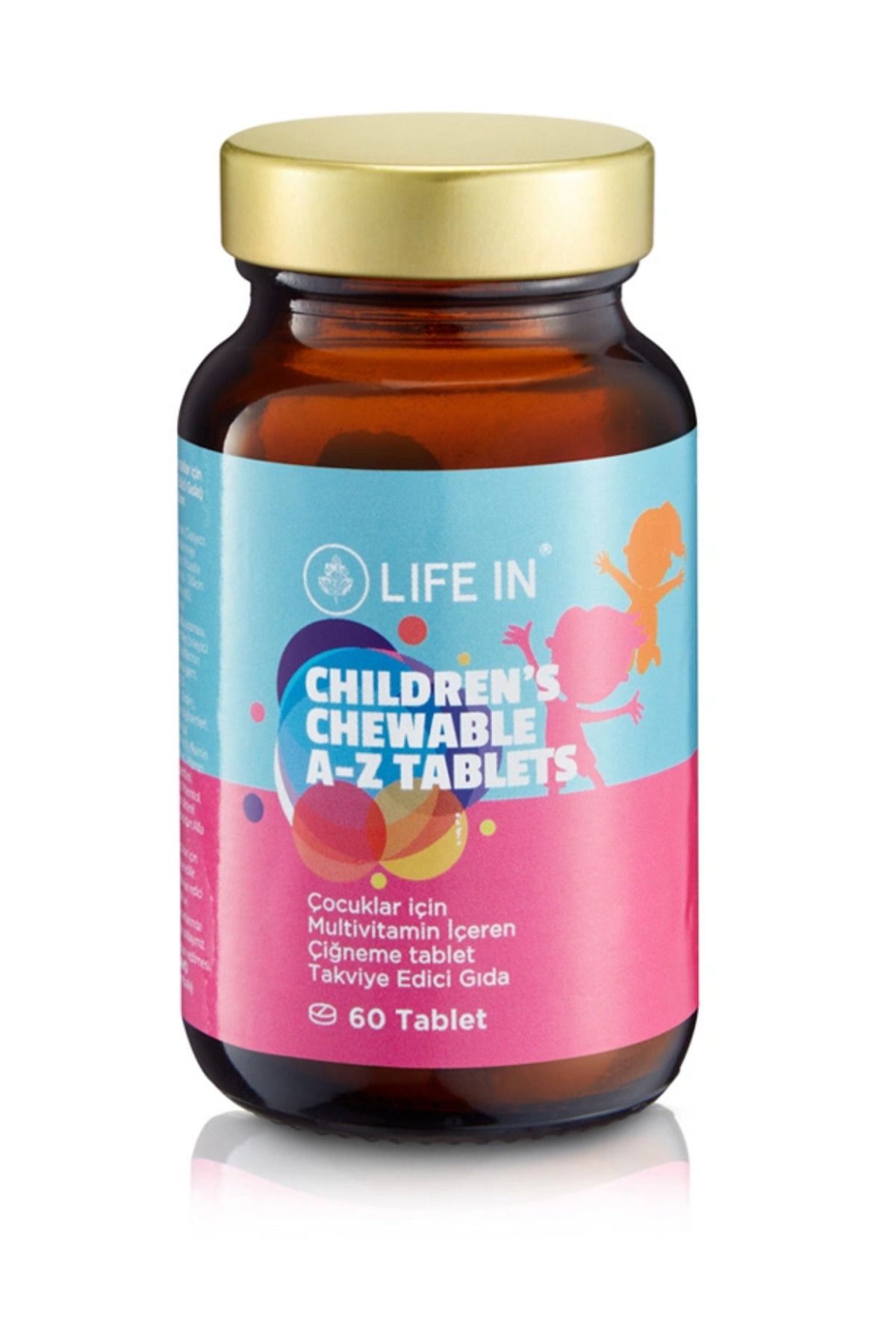 Life In Çiğnenebilir Çocuk Çilekli Multivitamin Tablet A-Z 60 Adet, çocuk vitamin, çilekli vitamin