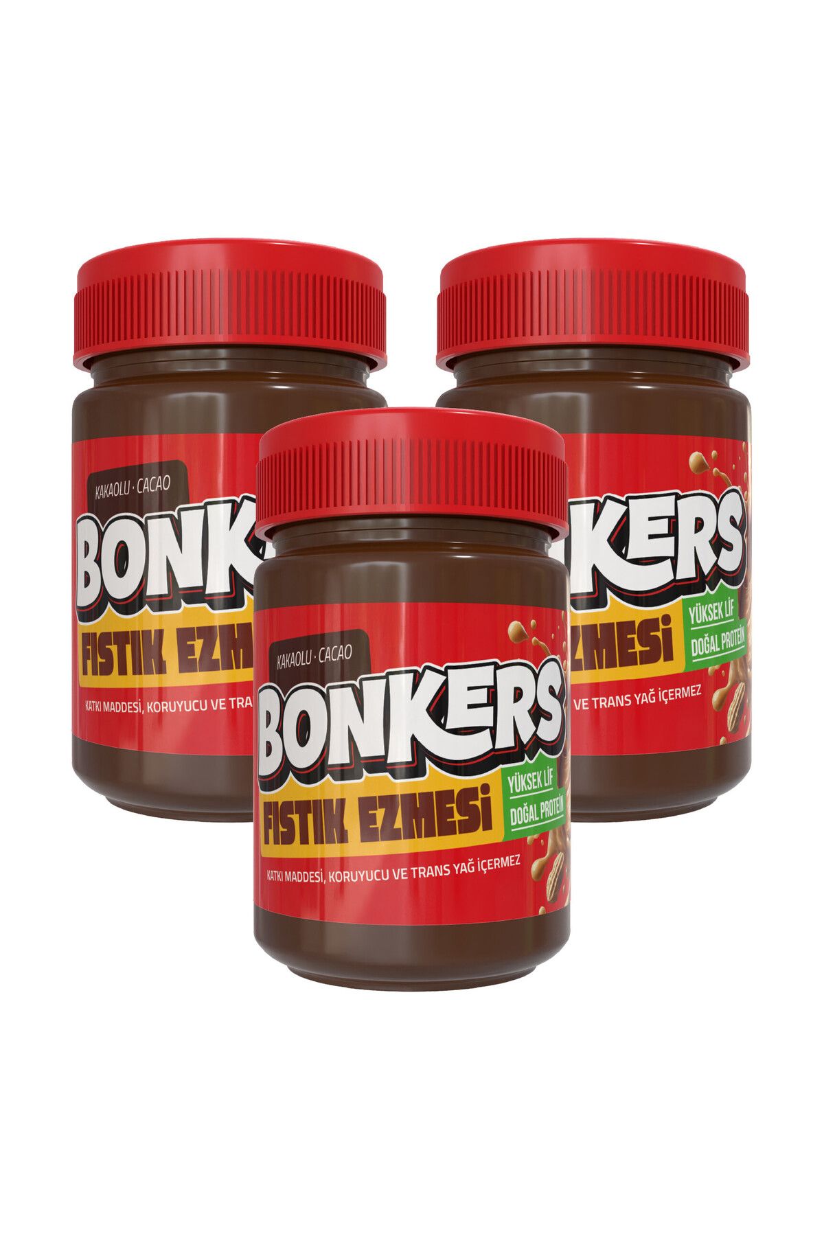 Bonkers Kakaolu Fıstık Ezmesi 315 gr x 3 Adet