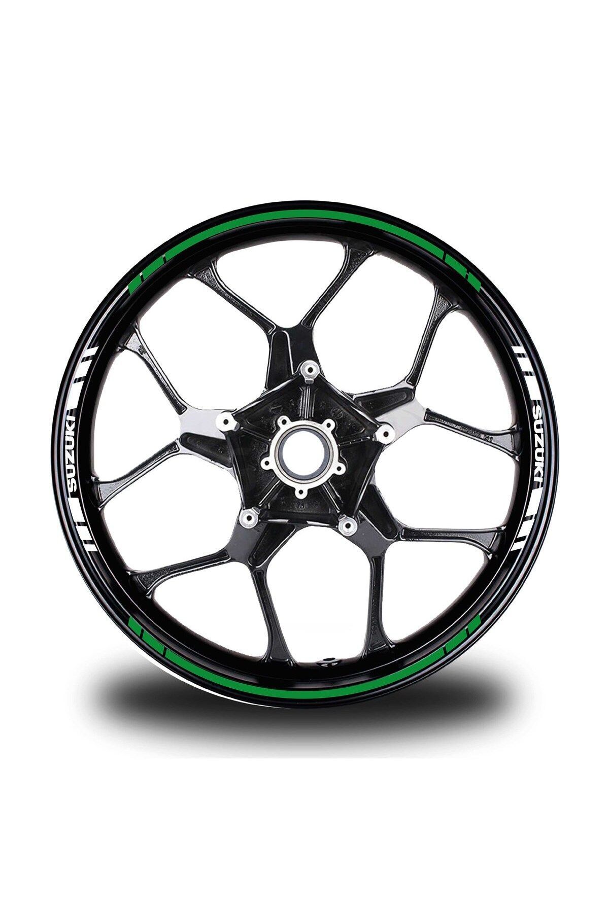 MLH STORE Suzukı Yazılı Kısa Yazısız Uzun Dış Şerit 16'lı Çift Renk Jant Sticker Modeli