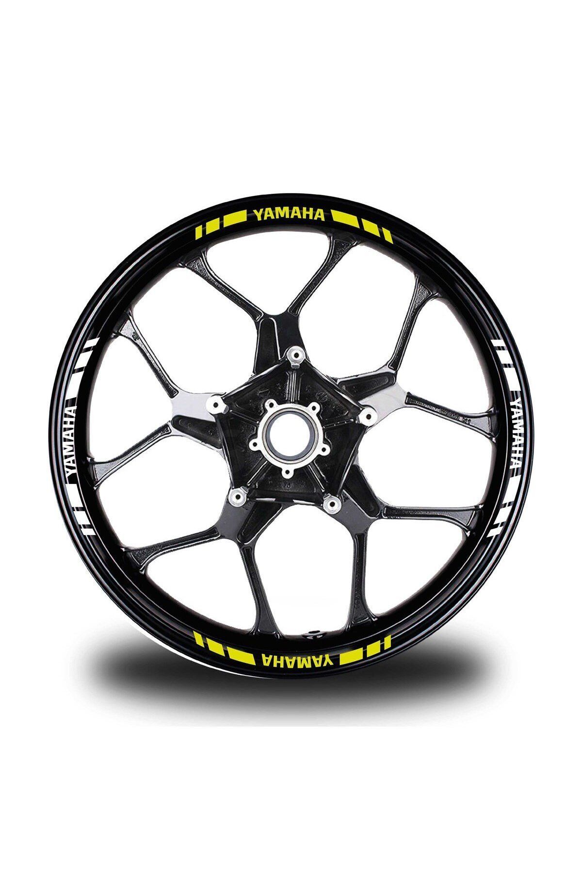 habune Yamaha yazılı Prim Kalite Kısa Dış Şerit 16'lı Çift Renk Jant Sticker Modeli
