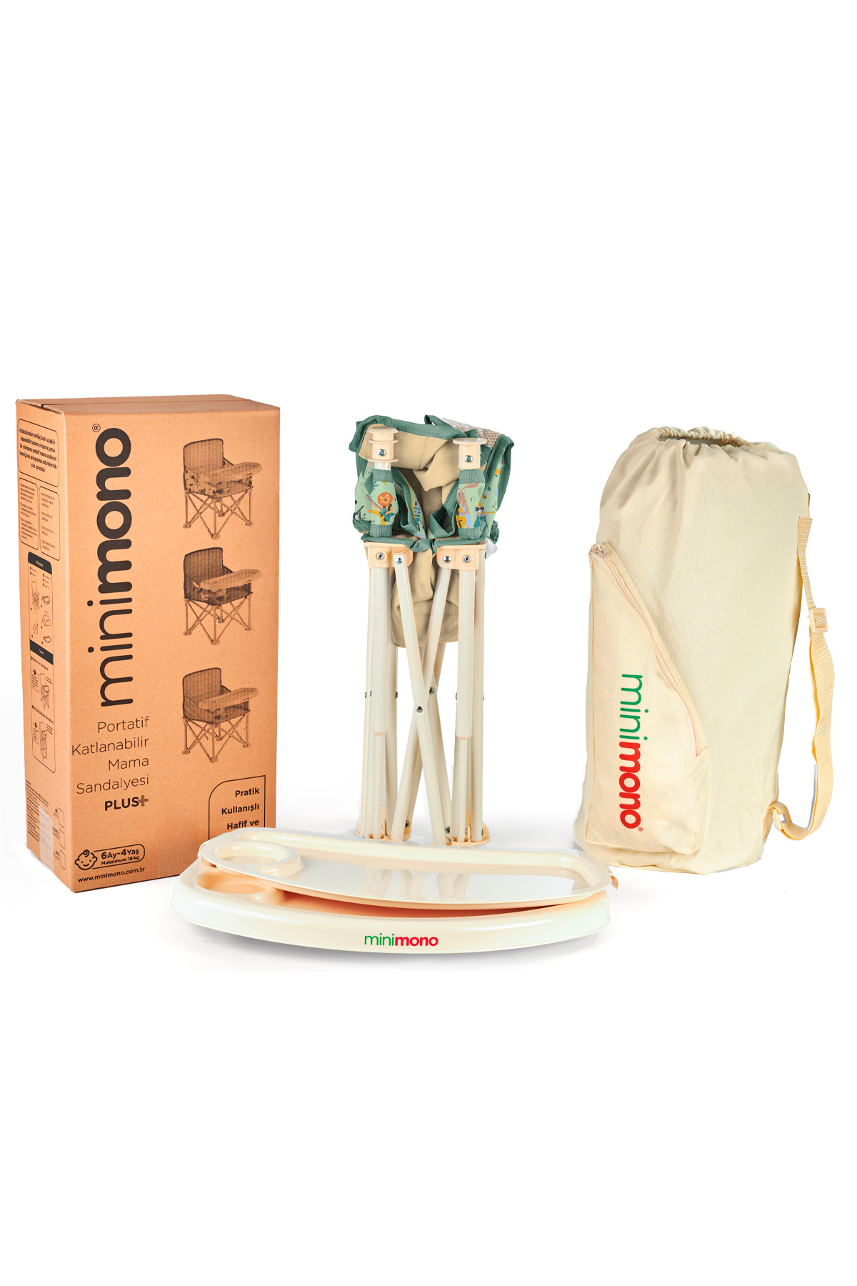 Minimono Plus 0-4 Yaş Portatif Katlanır Yükseltici Mama Sandalyesi Bebek Çocuk Kamp Sandalyesi fotoğrafı 5 (önizleme)