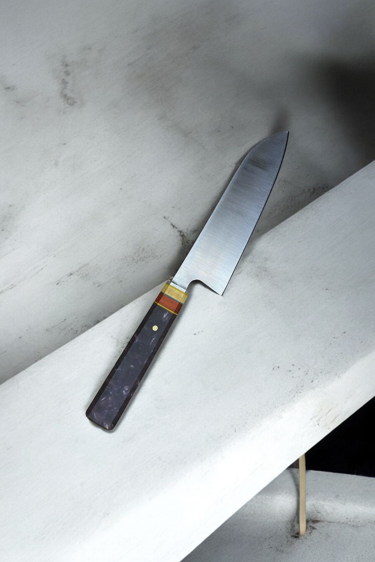 EL YAPIMI Santoku Epoksi şef bıçağı 32cm el yapımı