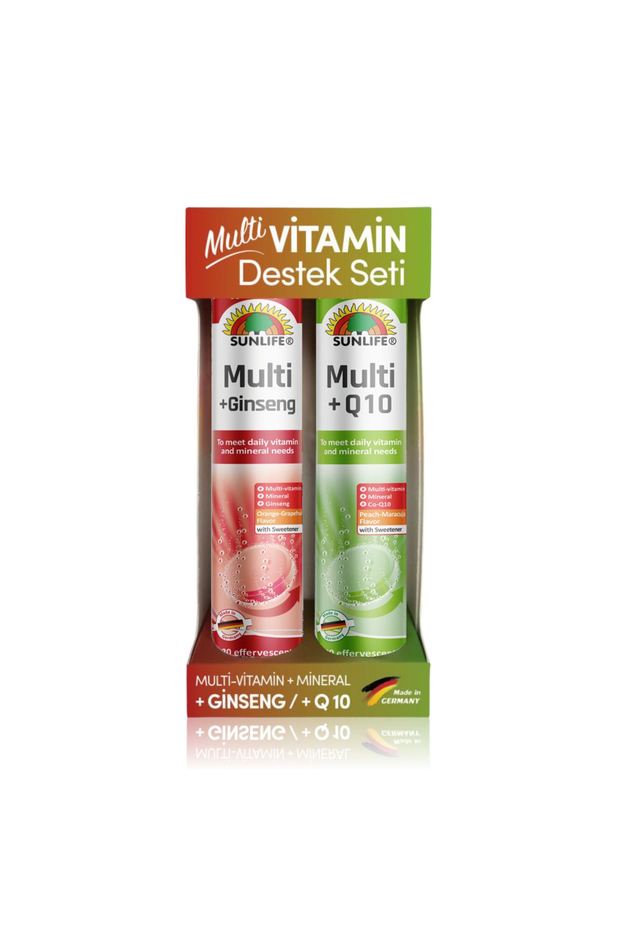Sunlife-Multivitamin Support Set - Multi +Ginseng & Multi +Q10 (20+20 Tablets) 1