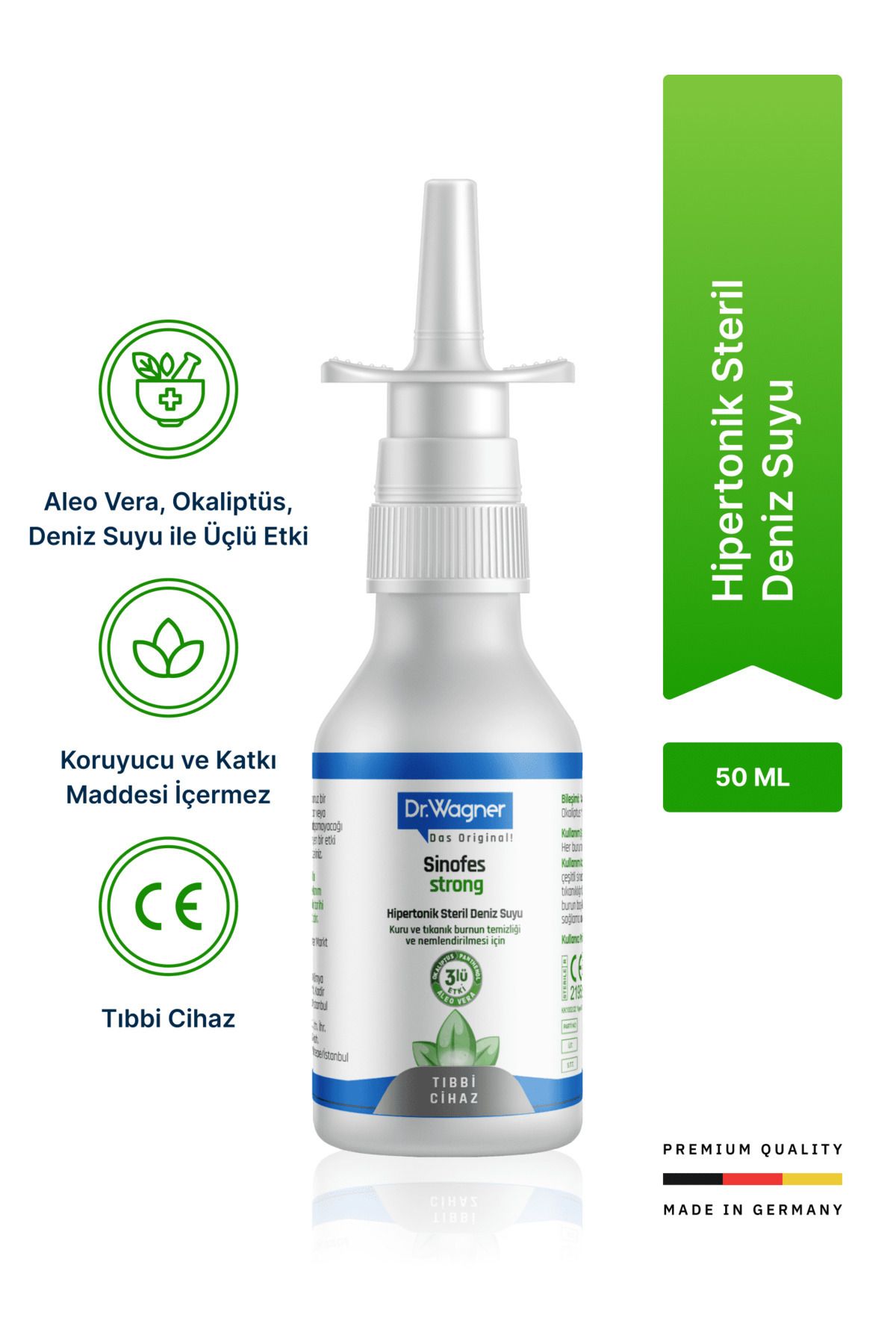 Genel Markalar Sinofes Strong, Burun Tıkanıklığı İçin Burun Spreyi, Hipertonik Steril Deniz Suyu - 50ml