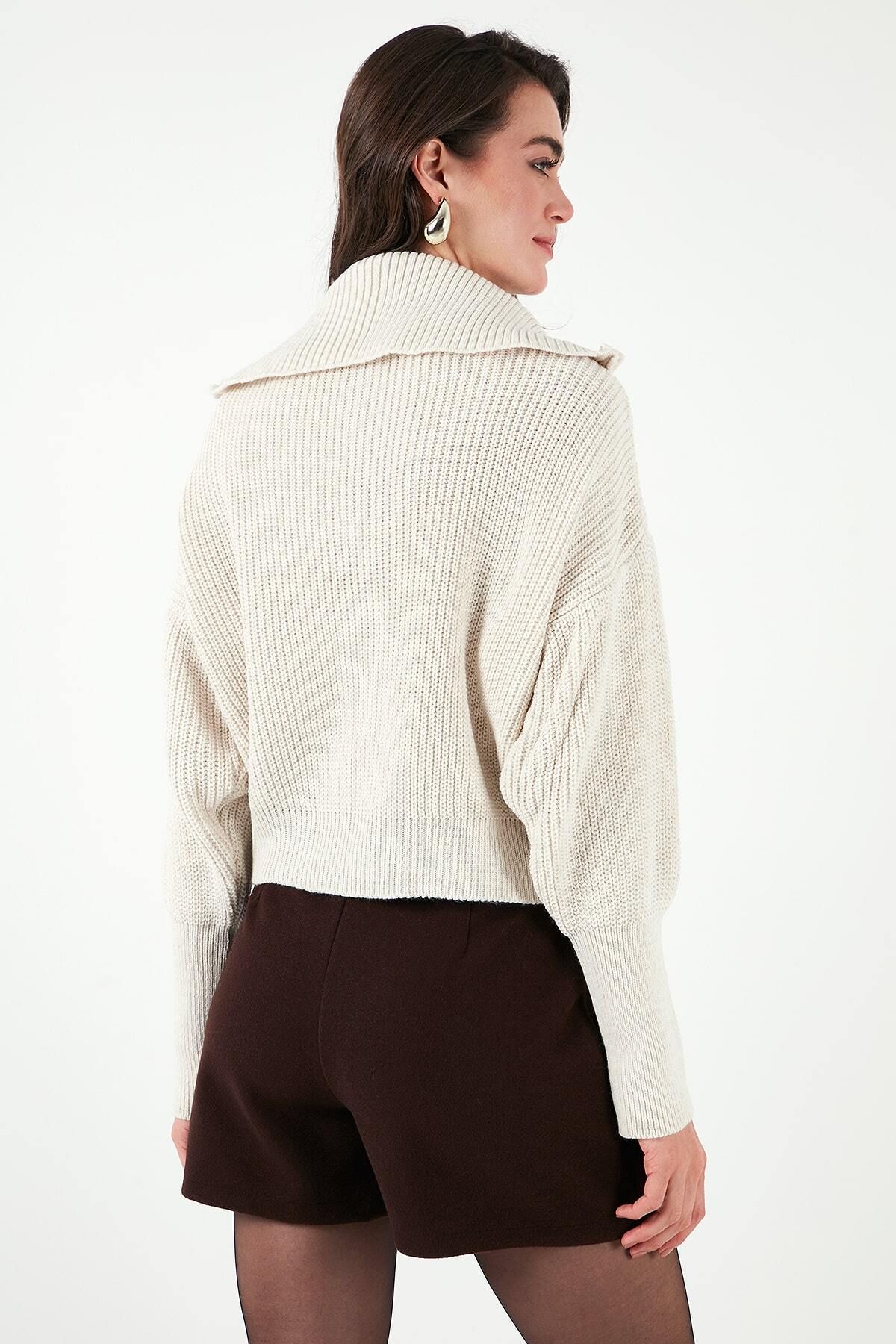 Lela-Cardigan împletit Thessaloniki cu mânecă cu balon, cu fermoar 4615562 7