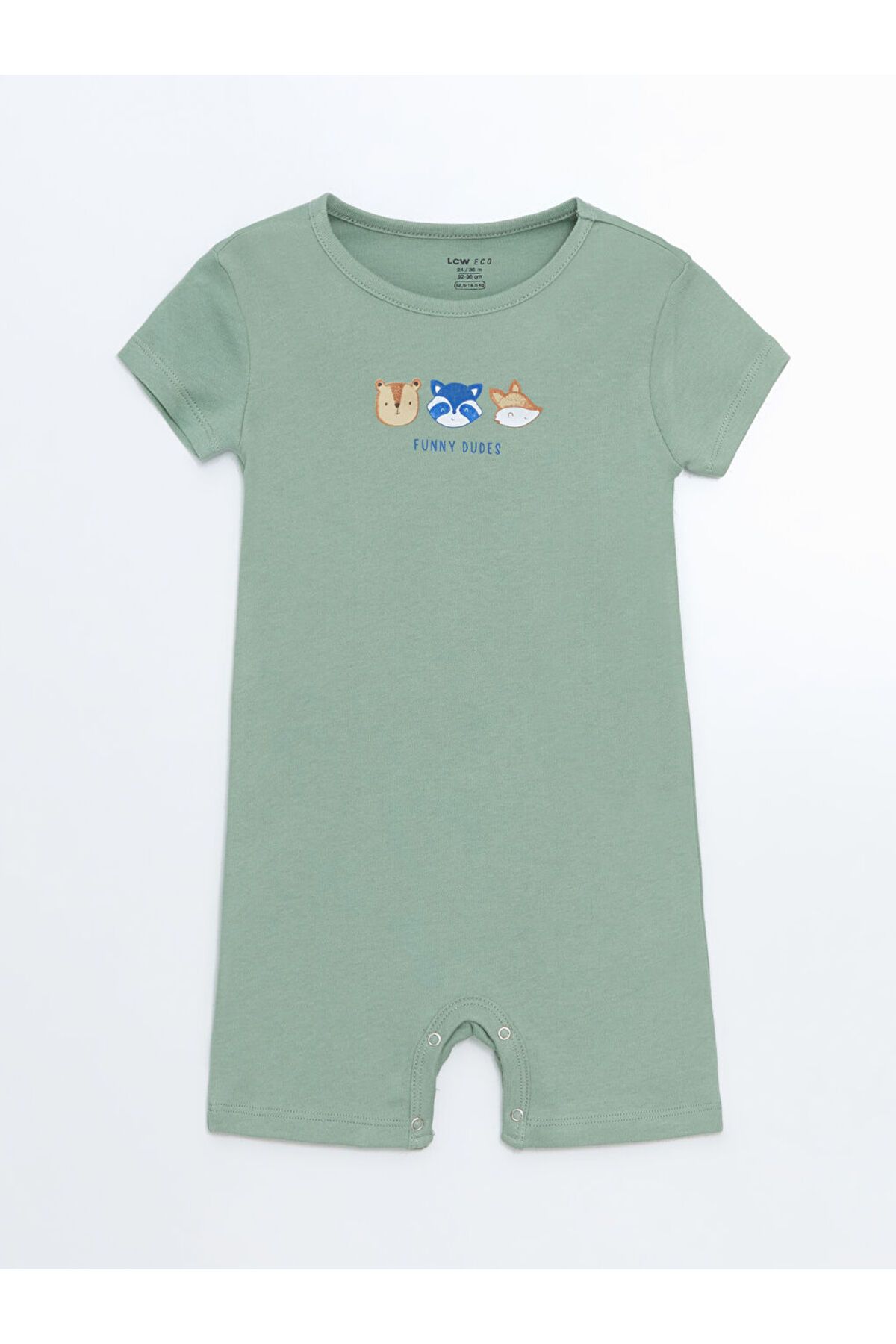 LC Waikiki Yeni Sezon Bisiklet Yaka Baskili Erkek Bebek Tulum - S5JL43Z1