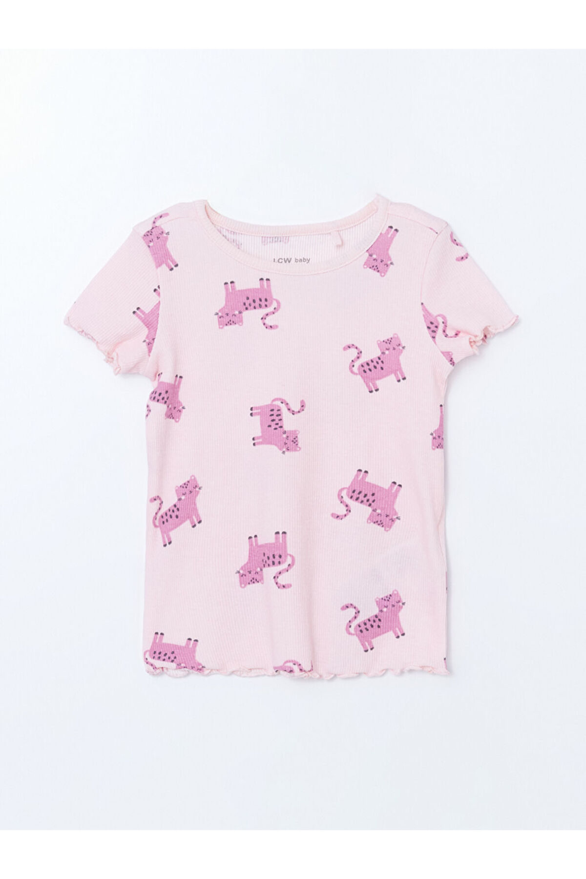 LC Waikiki GiyÇık Store den Pembe Bisiklet Yaka Baskılı Kız Bebek Pijama Takım fotoğrafı 2 (önizleme)