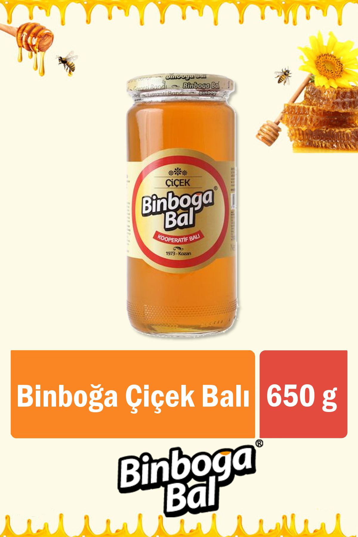 Binboğa Çiçek Balı 650 gr (Cam Kavanoz)