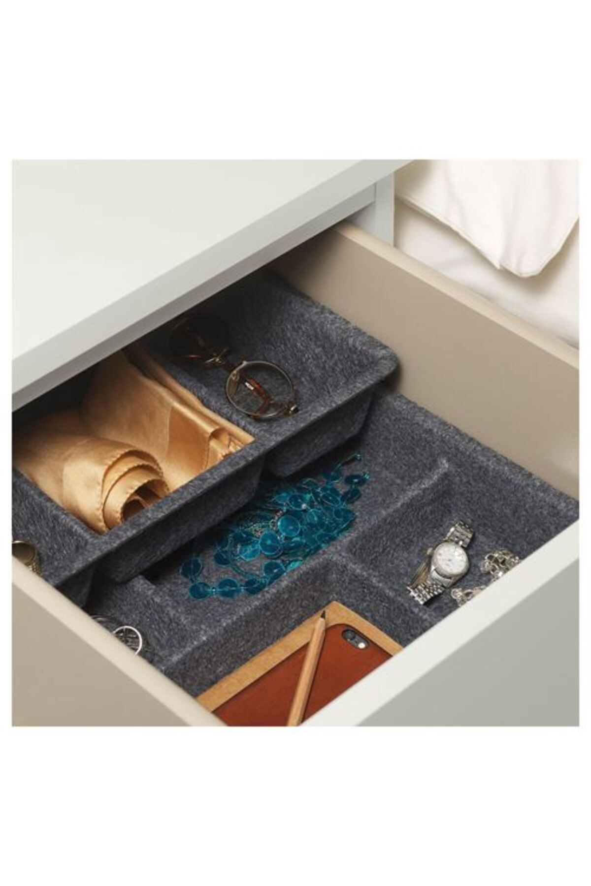 IKEA-Raggisar, Box with Compartments, Dark Gray, 40X30 cm 4