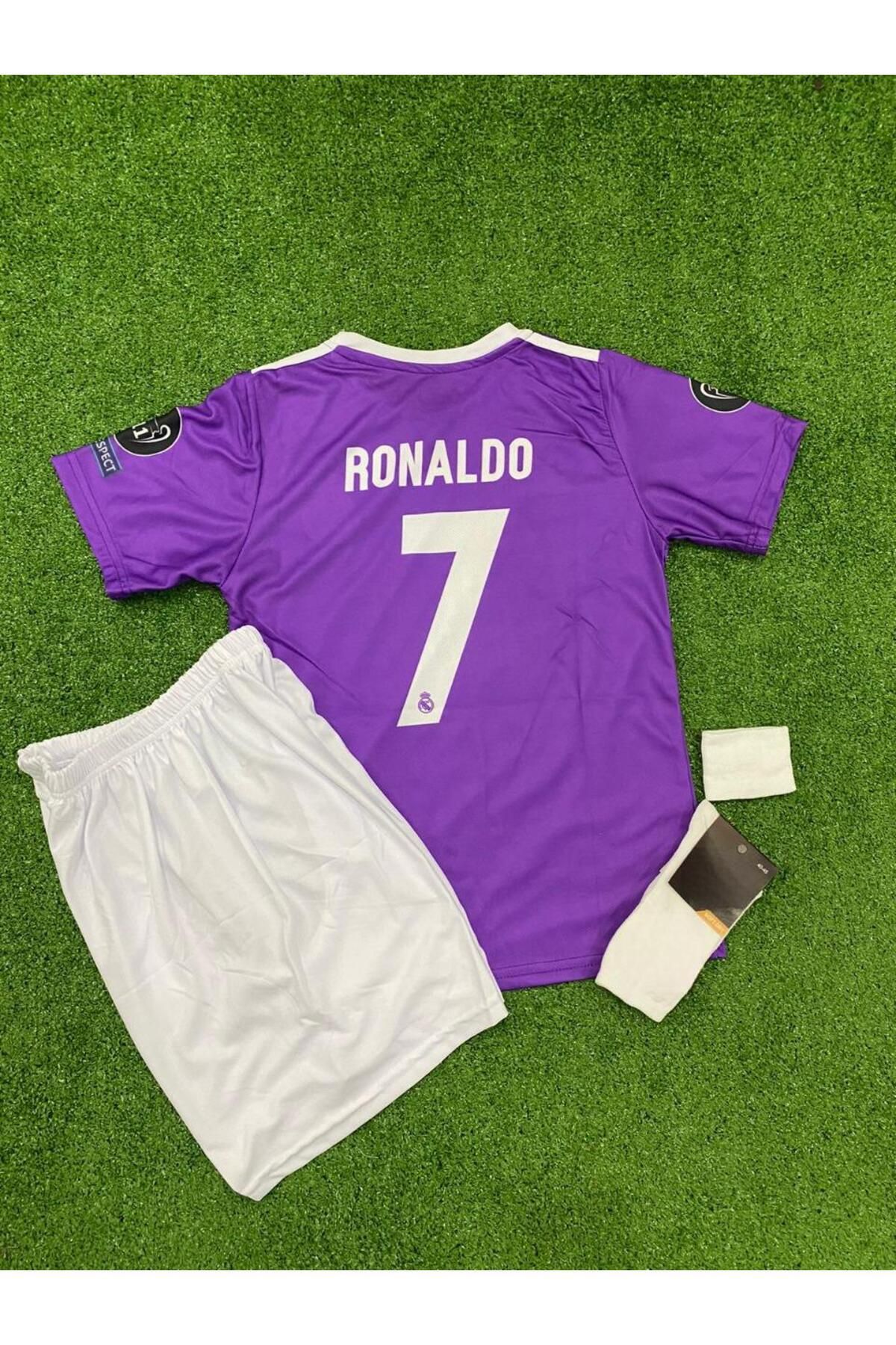 Lion Spor Real. Madrid. Ronaldo Mor 2017 Cardif Hava Alabilen Polyester Kumaş Halısaha Forması