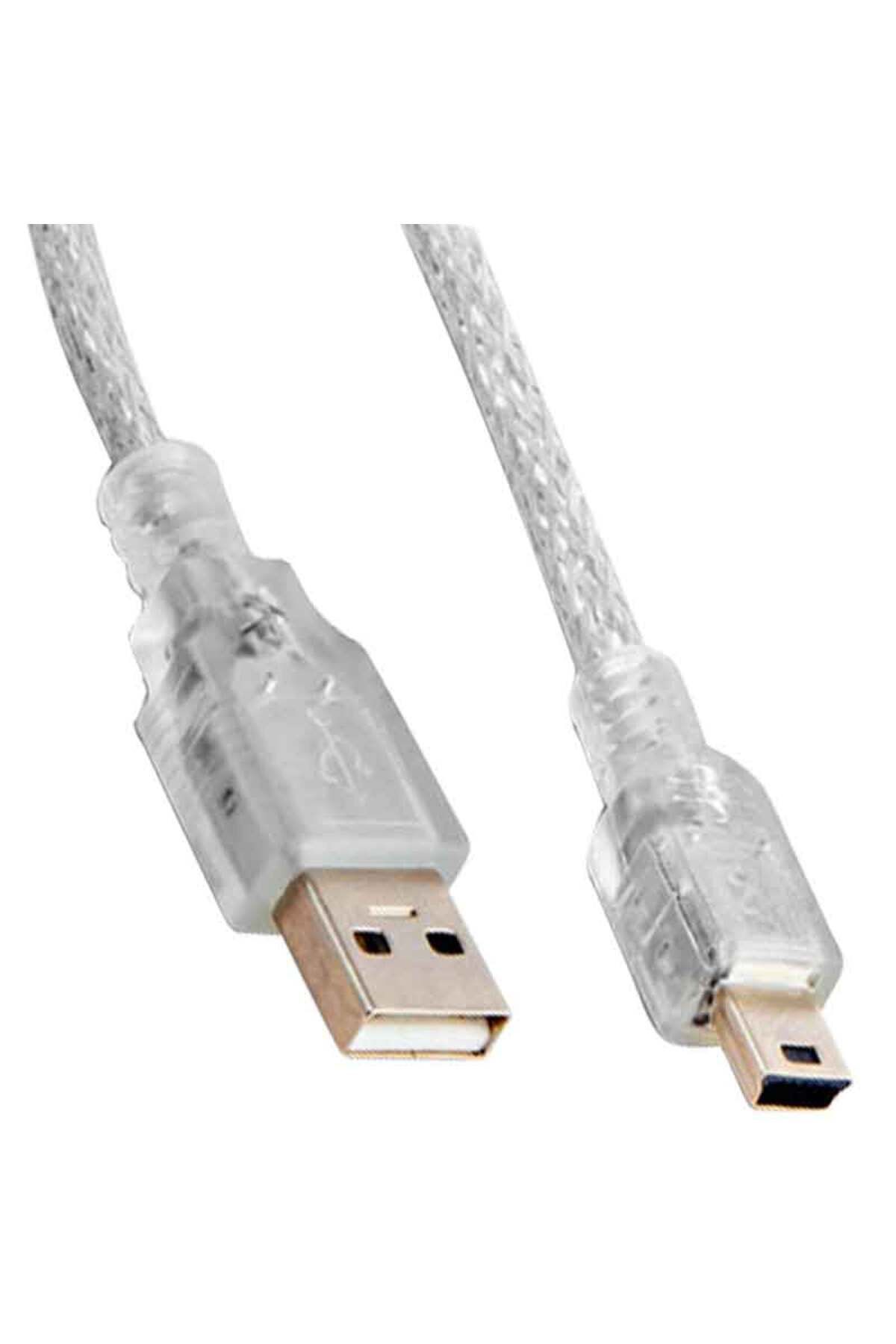 Light up USB 2.0 5 METRE ŞEFFAF USB AM MİNİ 5 PİN KABLO