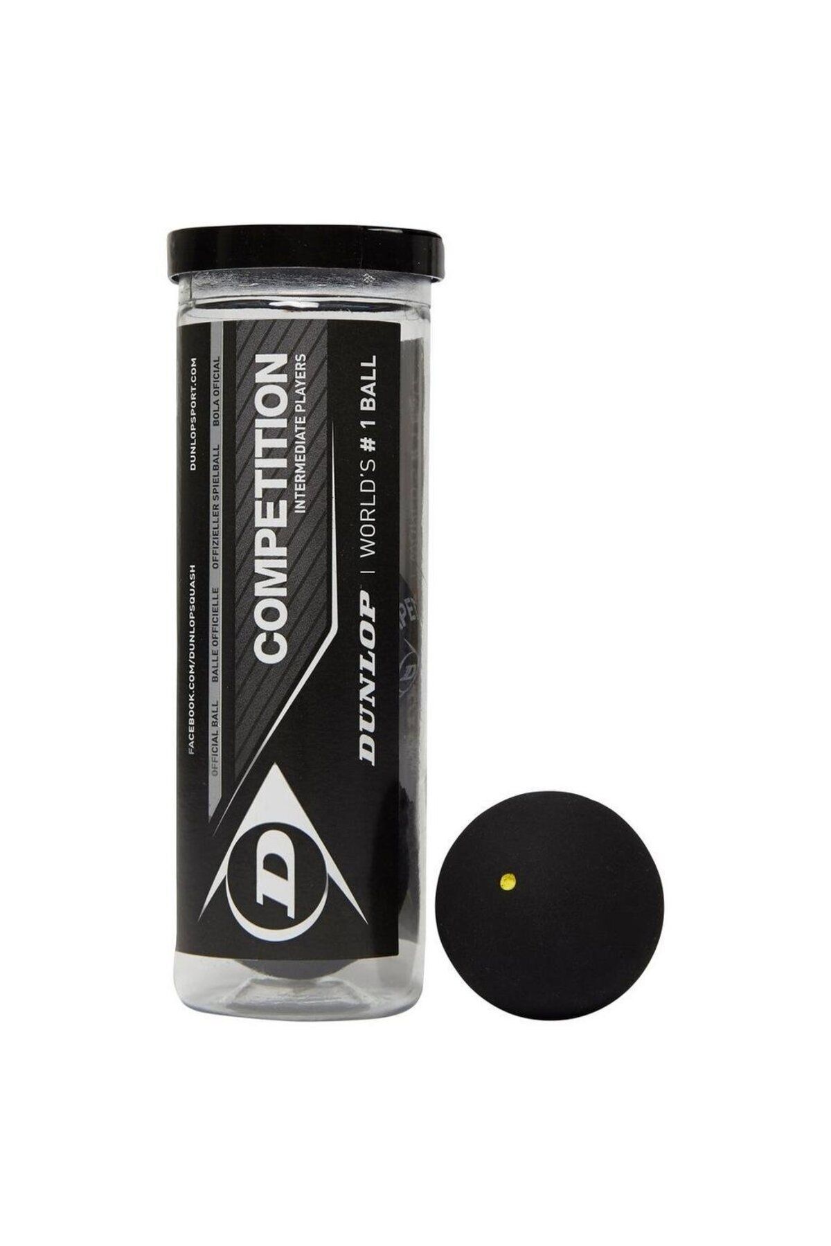 DUNLOP-Rev Comp Xt Single Dot Squash Ball - Official Tournament Ball, Durable Rubber, Wsf Tested 5
