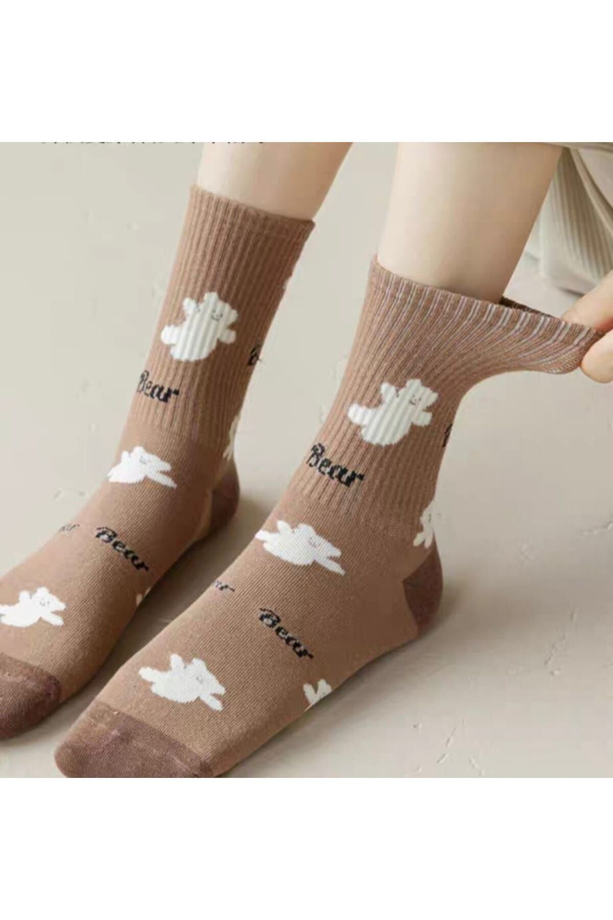 BGK-5 Pairs College Unisex Socks Set - with Teddy Bear 3