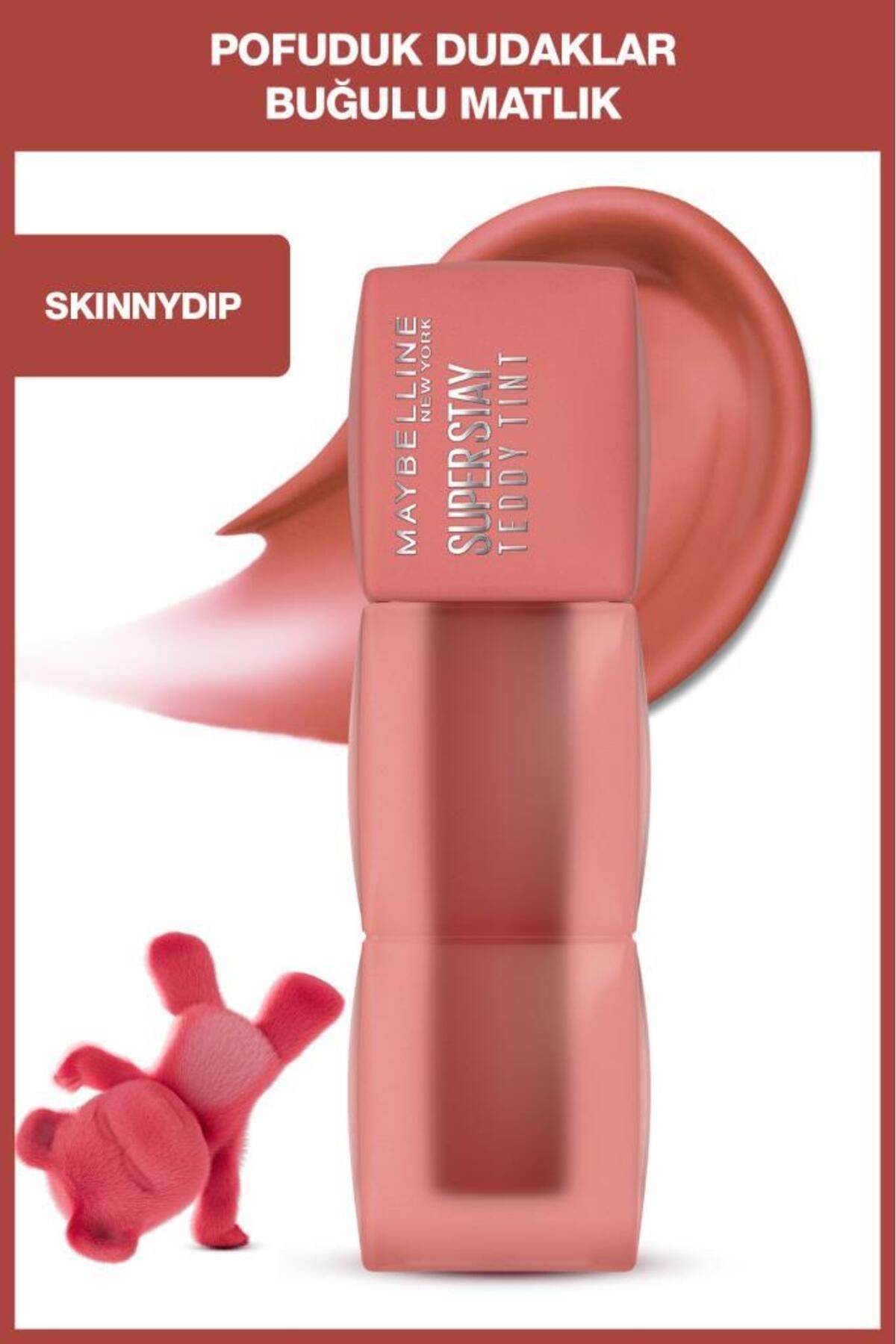 Maybelline New York Maybelline Super Stay Teddy Tint Uzun Süre Kalıcı Likit Mat Tint 15 Skinny Dip