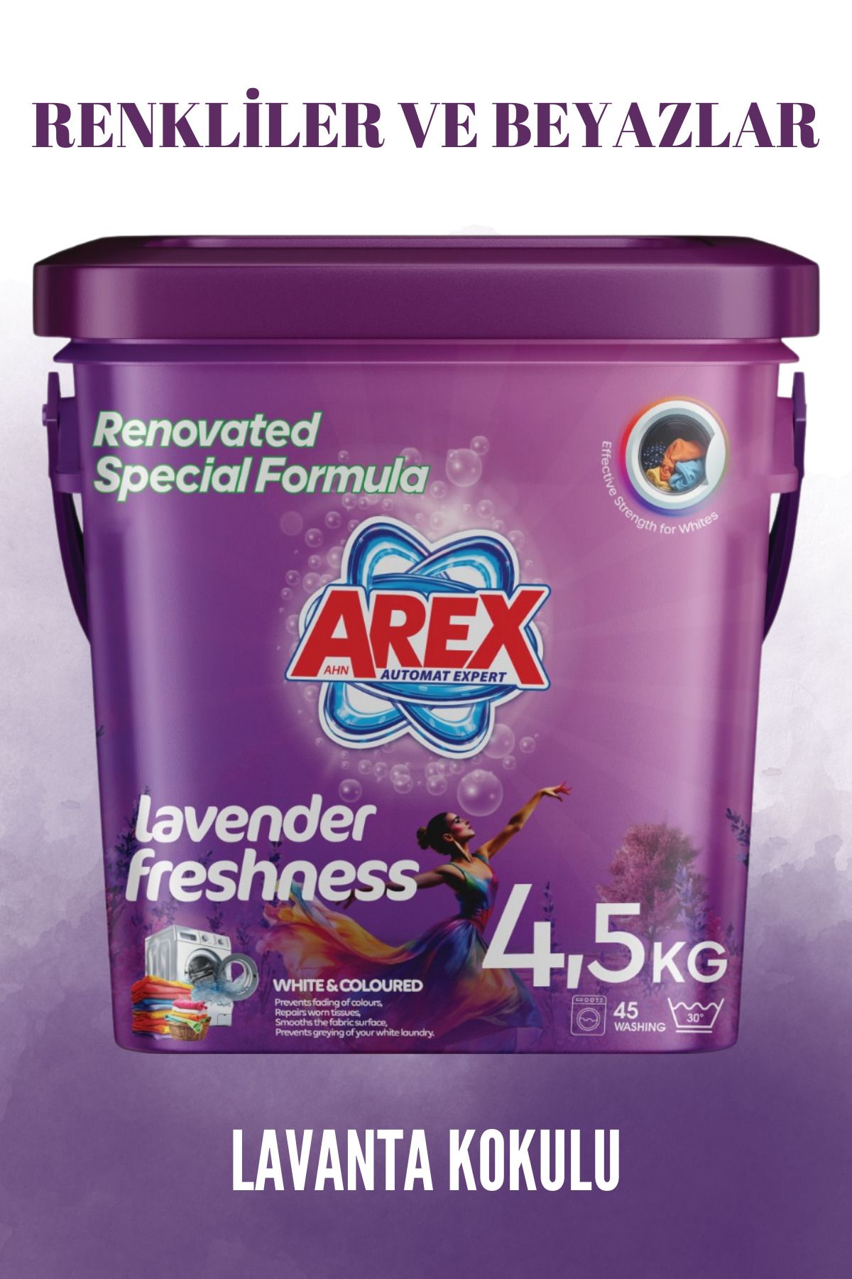 AREX Kova 4,5 Kg Lavanta Kokulu Toz Çamaşır Deterjanı