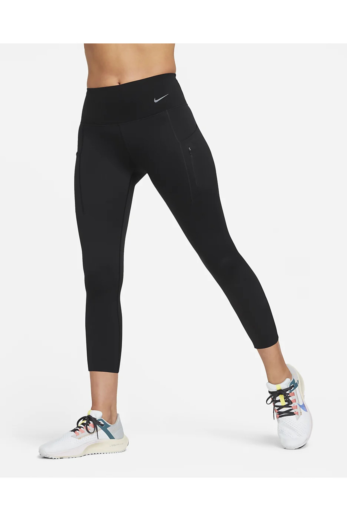 Nike Go Firm-Support Mid-Rise Cropped Training Siyah Kadın Tayt