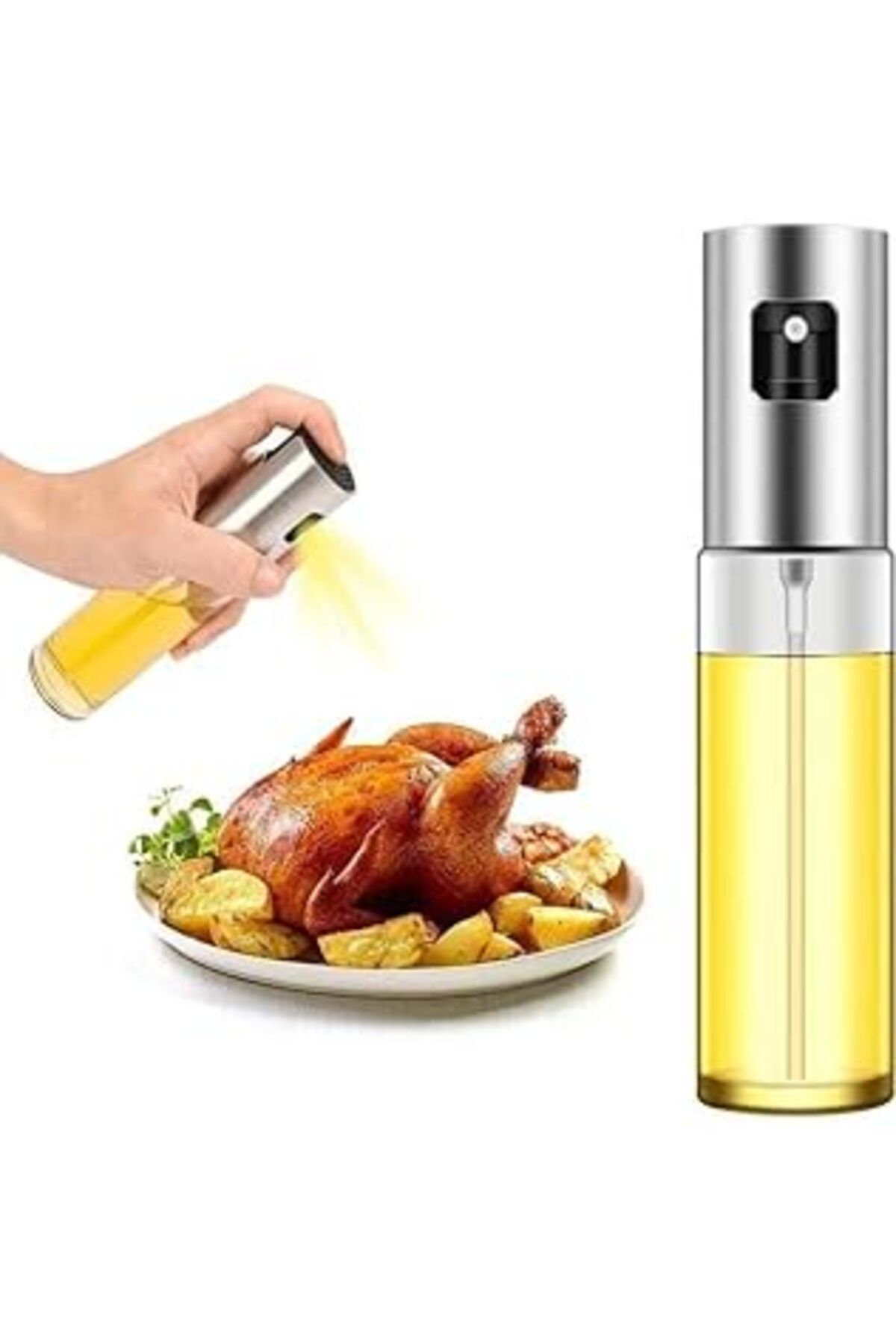 Genel Markalar Atbyhome Sprey Yağlık Cam Püskürtmeli Fısfıs 100 ml Yağdanlık Airfryer Yağ Sirke Limon Püskürtme Şi