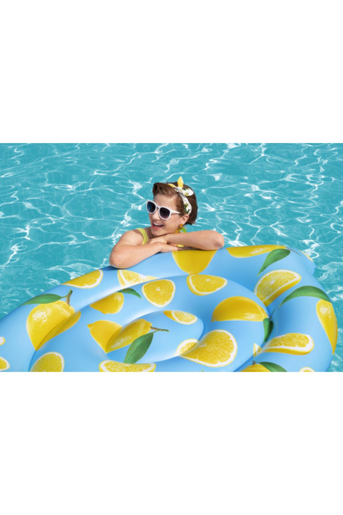 BESTWAY-عوامة حمام سباحة برائحة الليمون مقاس 69 × 48 بوصة/1.76 متر × 1.22 متر 26-43392 5