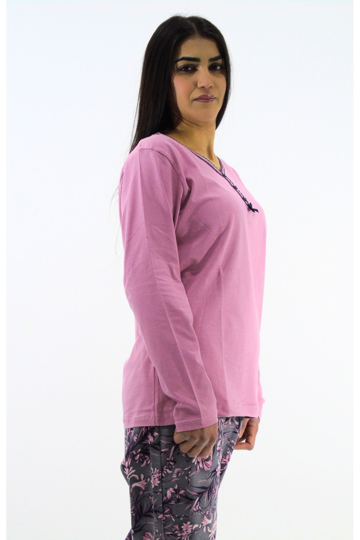 mefa-Floral Patterned Interlock Pajama Set 2